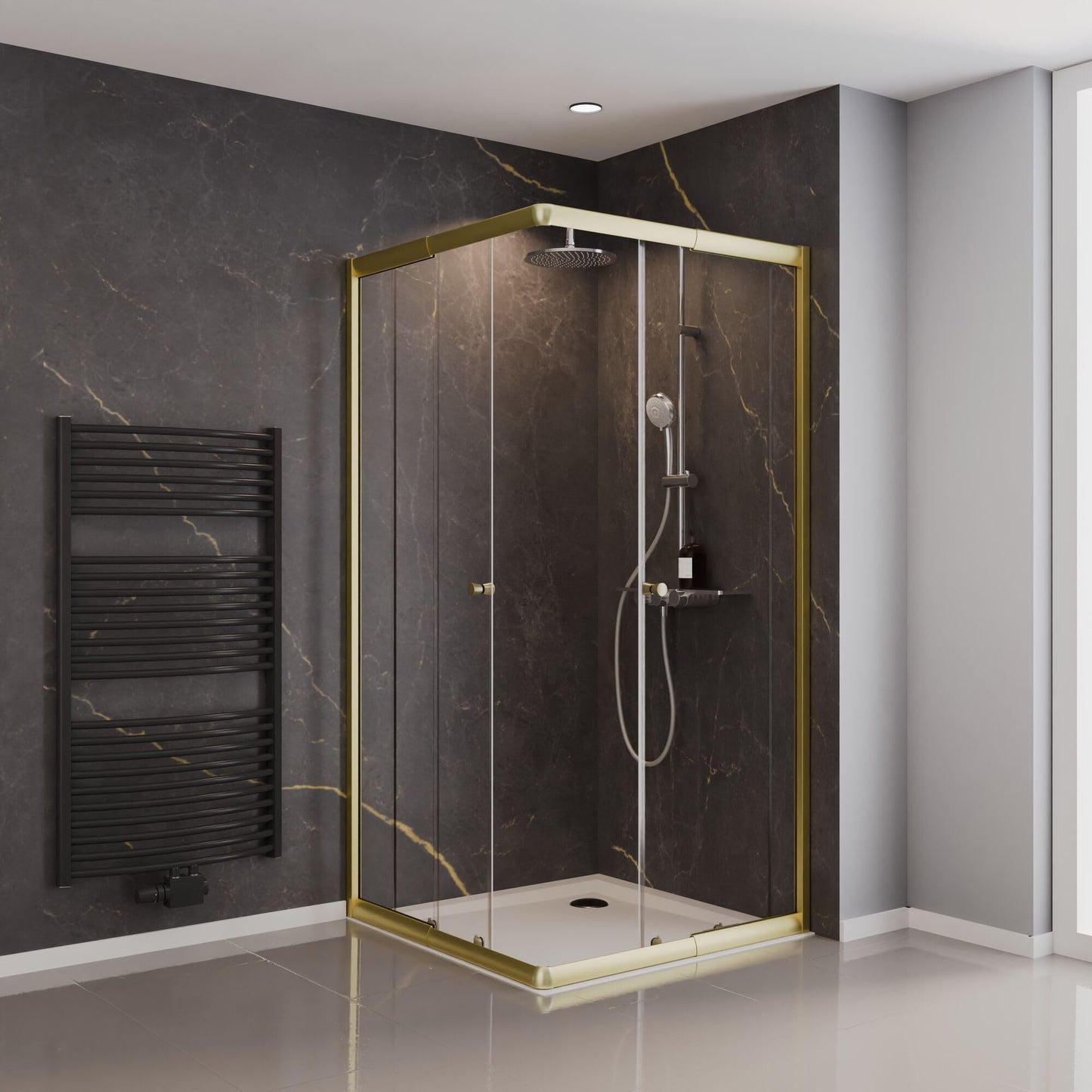 Shower Cubicle Sunny Corner Entry with Sliding Doors, 4060991057809