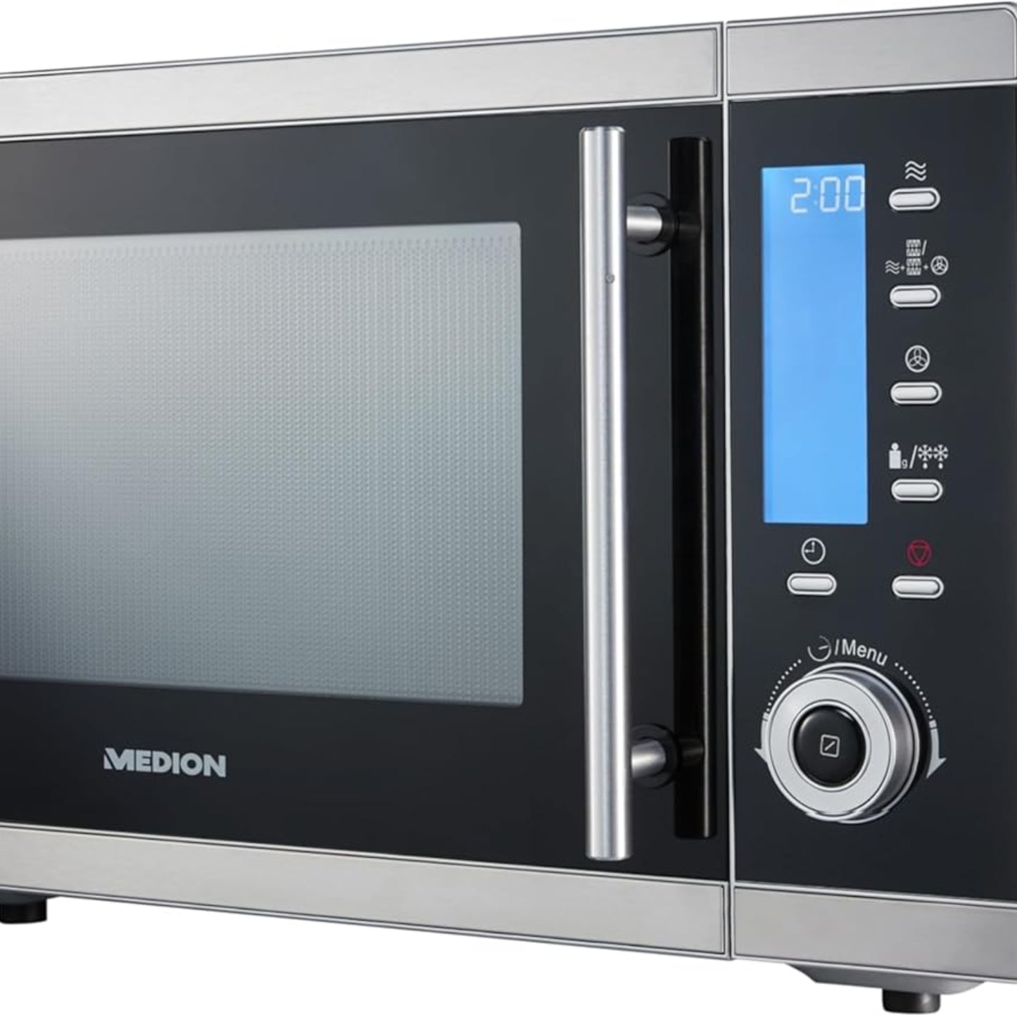 Medion MD 15501 4 in 1 Microwave with Grill / 25 Litres / 900 Watt / 1100 Watt Grill / 2500 Watt Hot Air / 10 Automatic Programs / Silver