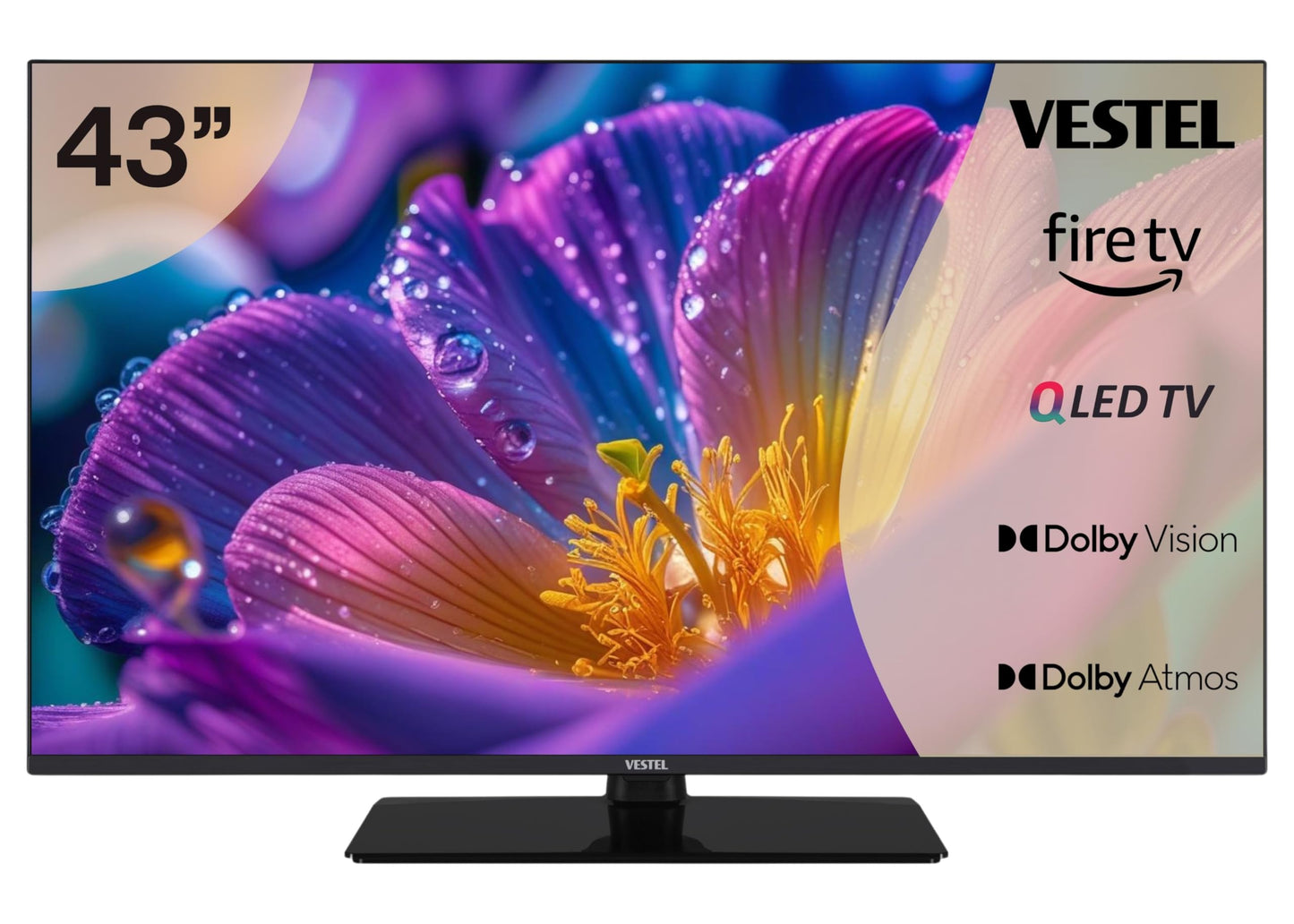 Vestel Fernseher 50 Zoll Smart TV Powered by TiVo, 4K UHD Fernseher mit Dolby Vision HDR, Dolby Atmos und integriertem Triple-Tuner, LED TV 50UT9740 schwarz