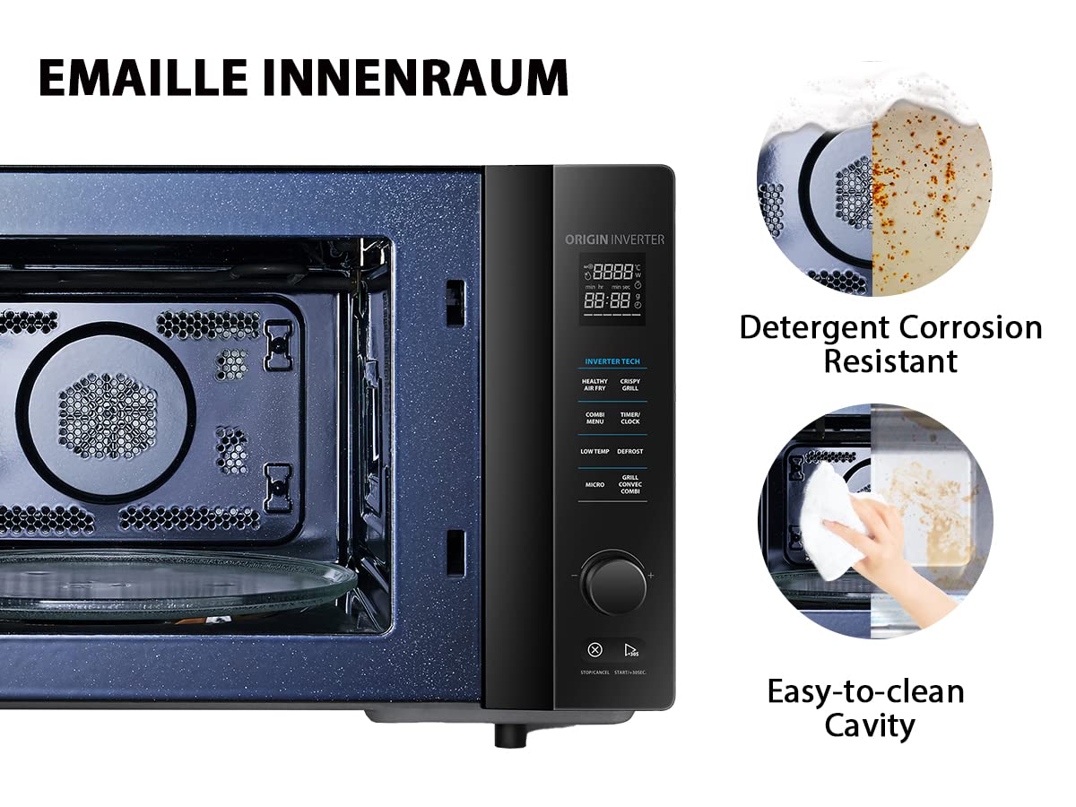 Toshiba MW3-AG20PE(BK) Mikrowellen mit Grill 20L 3-in-1 Mikrowellenherd, Chef-Abtauung, Mikrowelle, Grill, Kombi, 5 Leistungsstufen, 8 Automatikprogrammen, Einfacher Reinigung, Schwarz