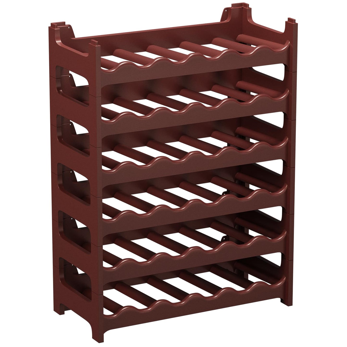 Artecsis Stackable Plastic Wine Rack for 48 Bottles, Sturdy Catering Quality Bottle Rack, Modular Expandable, Black