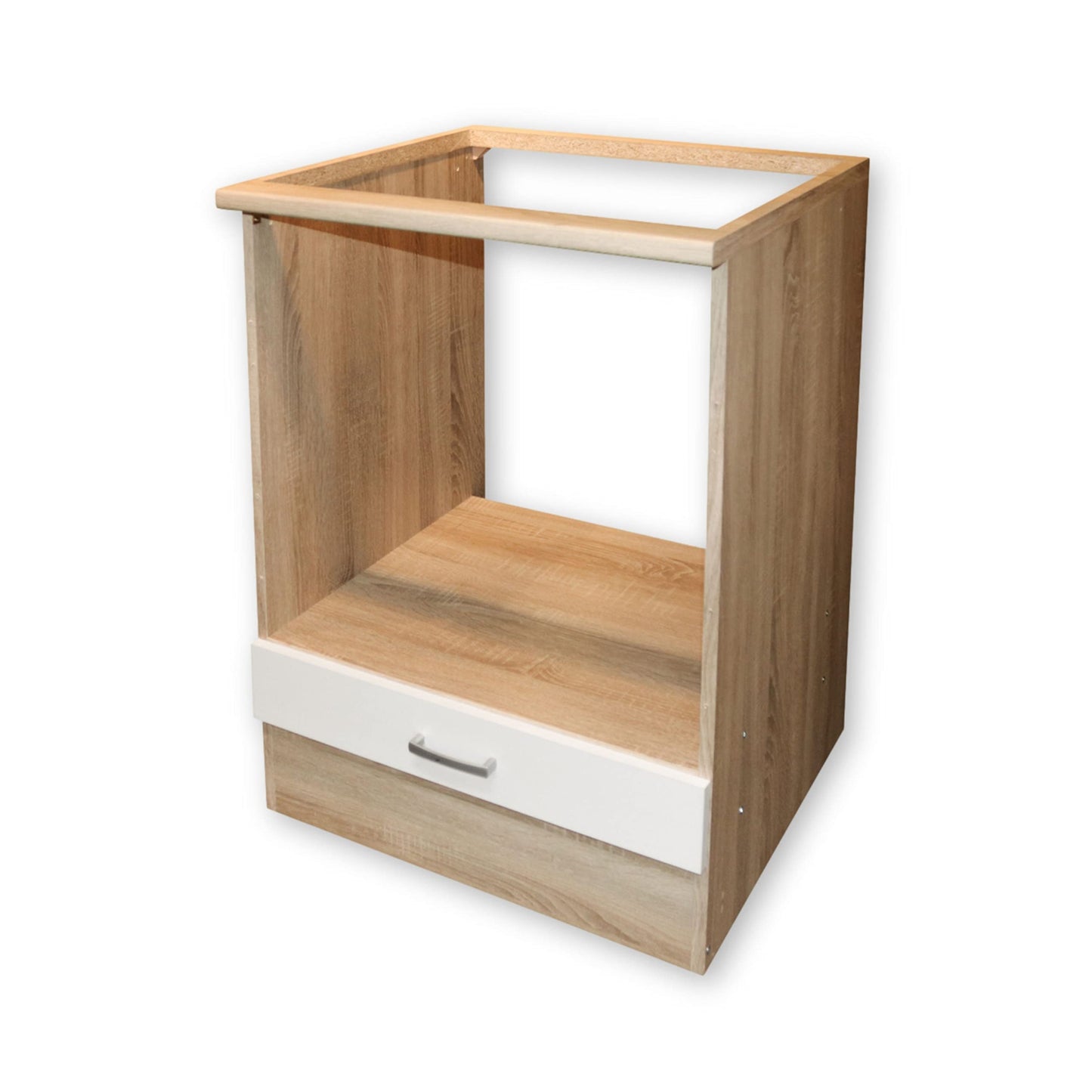 Stella Trading ANDY Modern Kitchen Unit without Electrical Appliances, Oak Sonoma Finish, White Matte, Spacious Fitted Kitchen, Plenty of Storage Space, 270 x 195 x 60 cm (W x H x D)