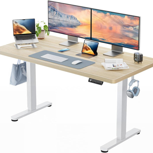 HUANUO Höhenverstellbarer Schreibtisch 160x80cm,25MM Ganze Tischplatte mit Bürstenloser Motor,Ergonomischer Steh-Sitz Tisch Stehpult,Einfache Montage Elektrischer Stehschreibtisch für Homeoffice
