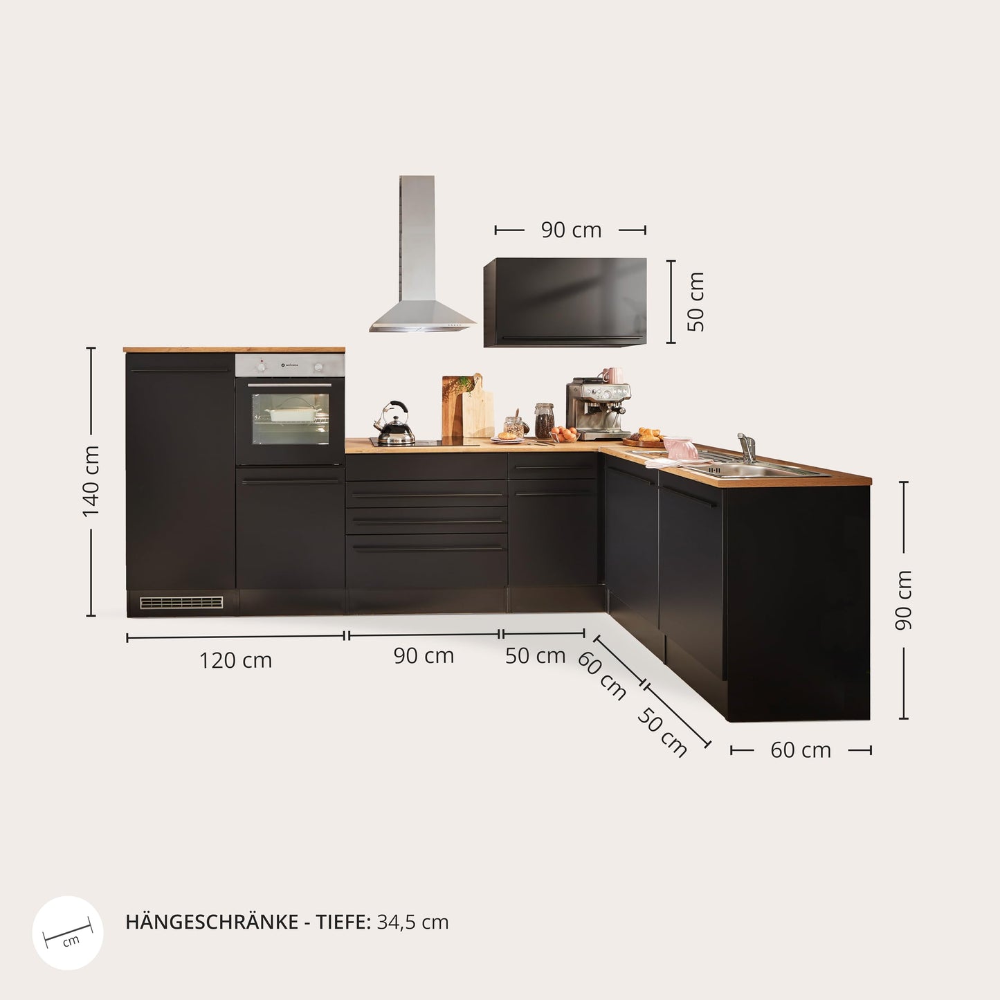 Jazz 4 Modern Corner Kitchen with Electrical Appliances in White High Gloss, Metallic Grey - Spacious Kitchen Unit in L-Shaped with Lots of Storage Space - 320 x 200 x 60 cm (W x H x D)