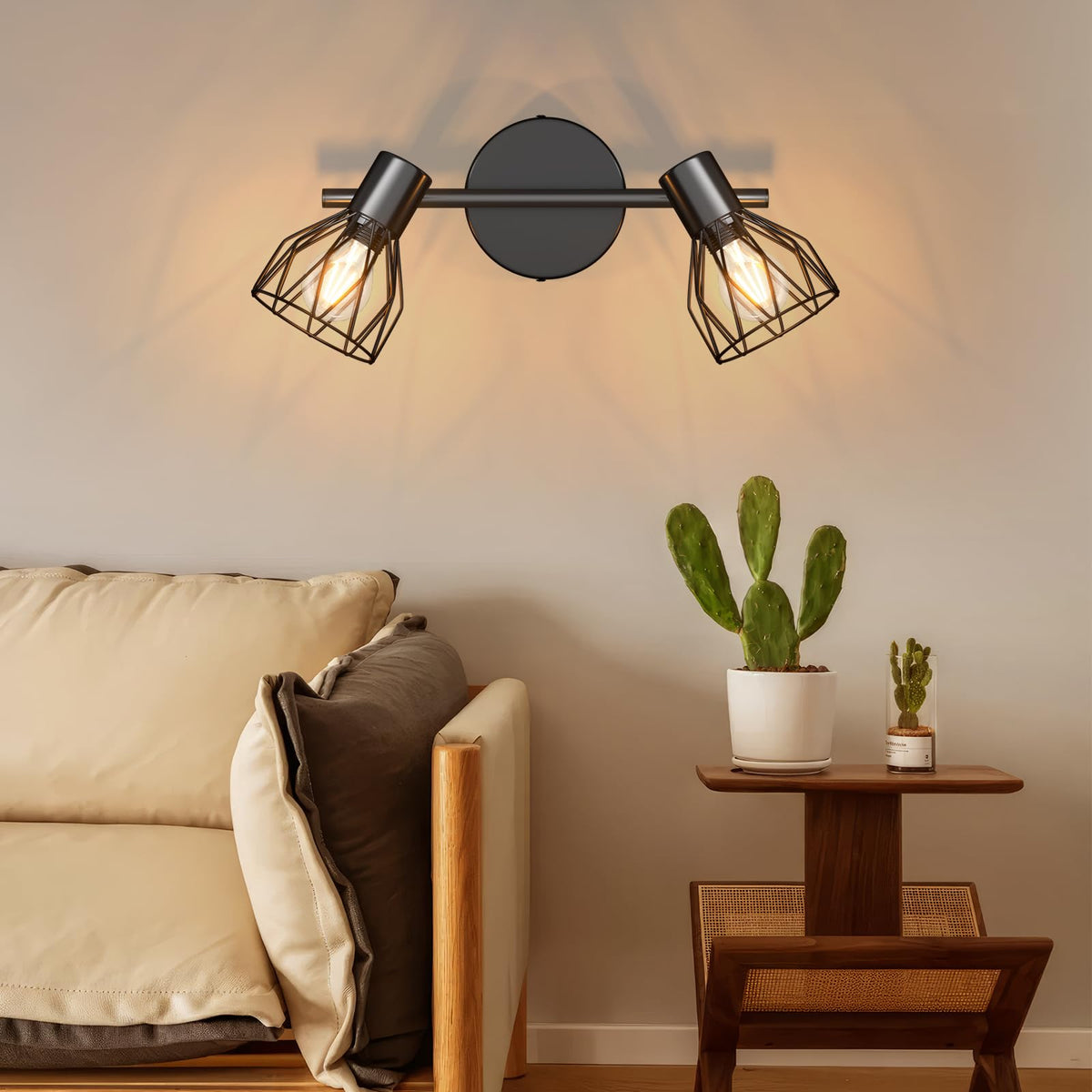Kimjo 6-Bulb LED Ceiling Spotlight, Swivelling E14 Ceiling Spotlight, Black 6-Bulb Ceiling Light For Living Room, LED Kitchen Ceiling Light, Without Bulbs