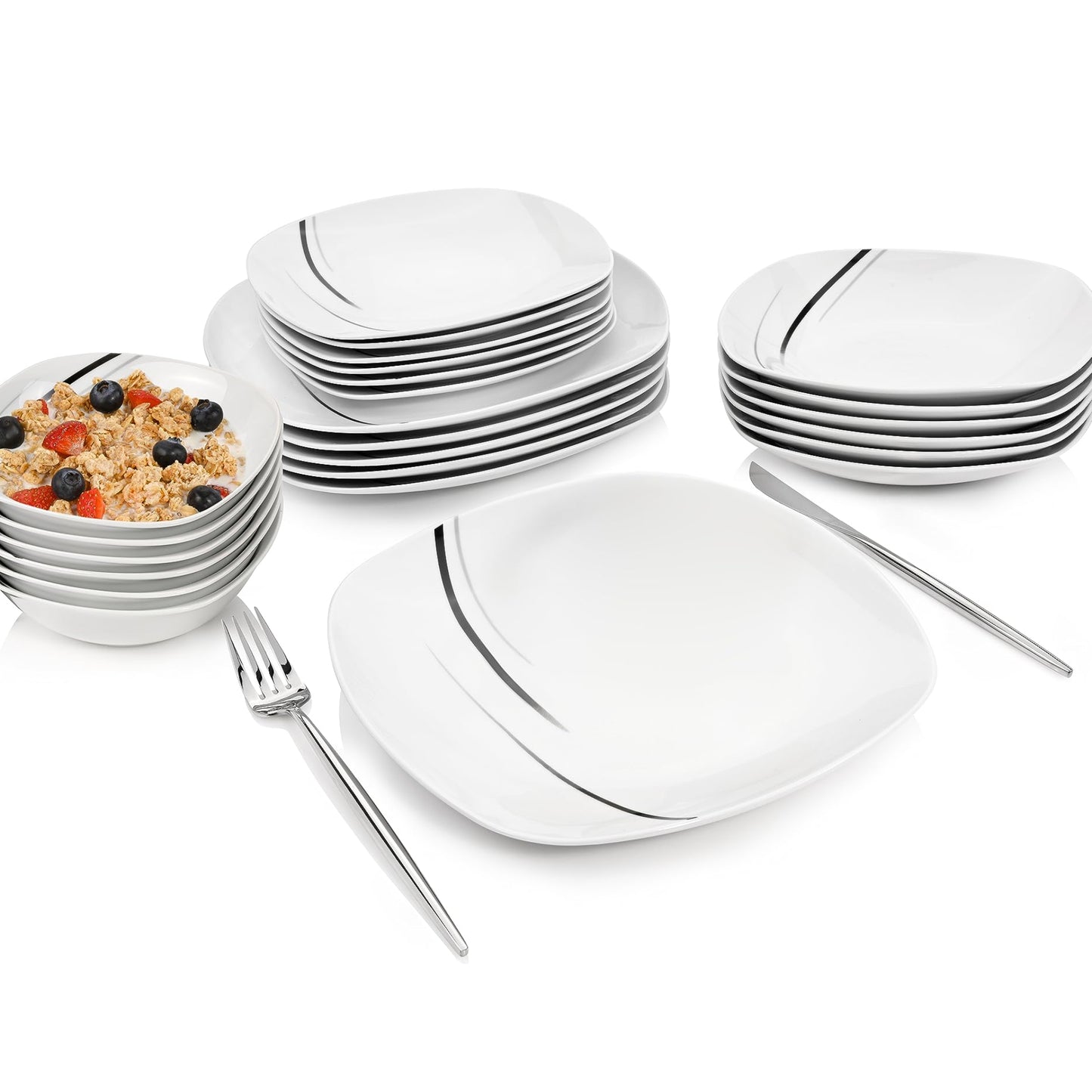 Sänger Bilgola Black Lines Complete Dinner Set