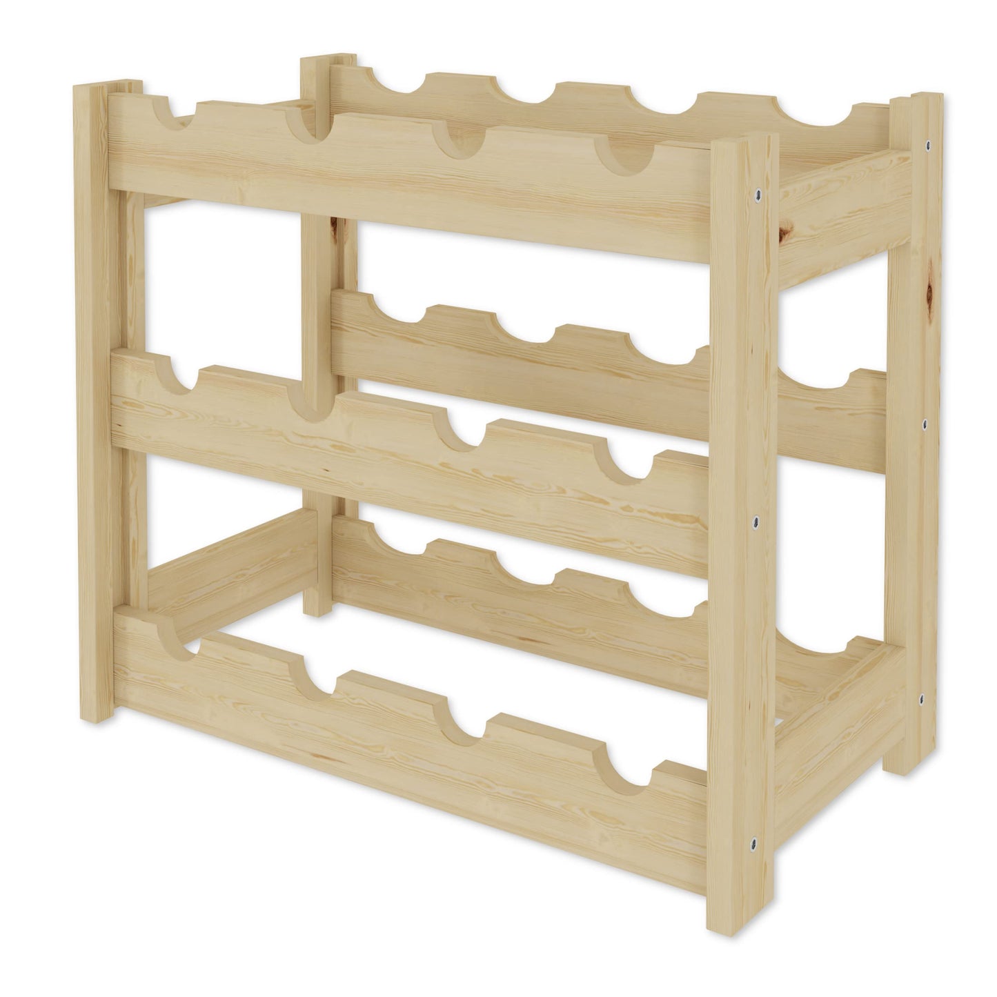 Lenmar, Wooden Wine Rack for Bottles, Natural, RW-1, Wine, Bottle Rack, Cellar Rack, Shelves, Bottle Holder (Natural, RW-1-42, 102 x 63 x 25, Brown, Holds 42 Bottles)