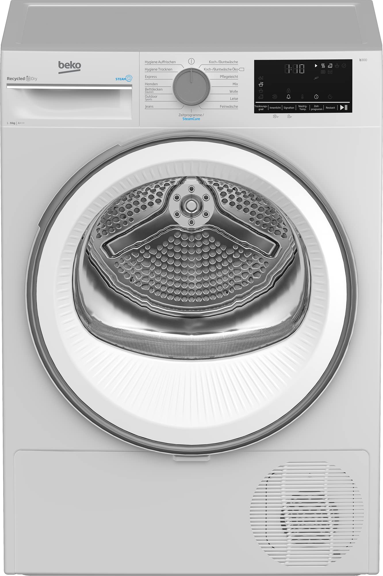Beko BM3T38210W1 Heat Pump Dryer, Tumble Dryer, 8 kg, Suitable for Allergy Sufferers, Hygiene Drying & Refreshing Hygiene, 15 Programmes, Express, White