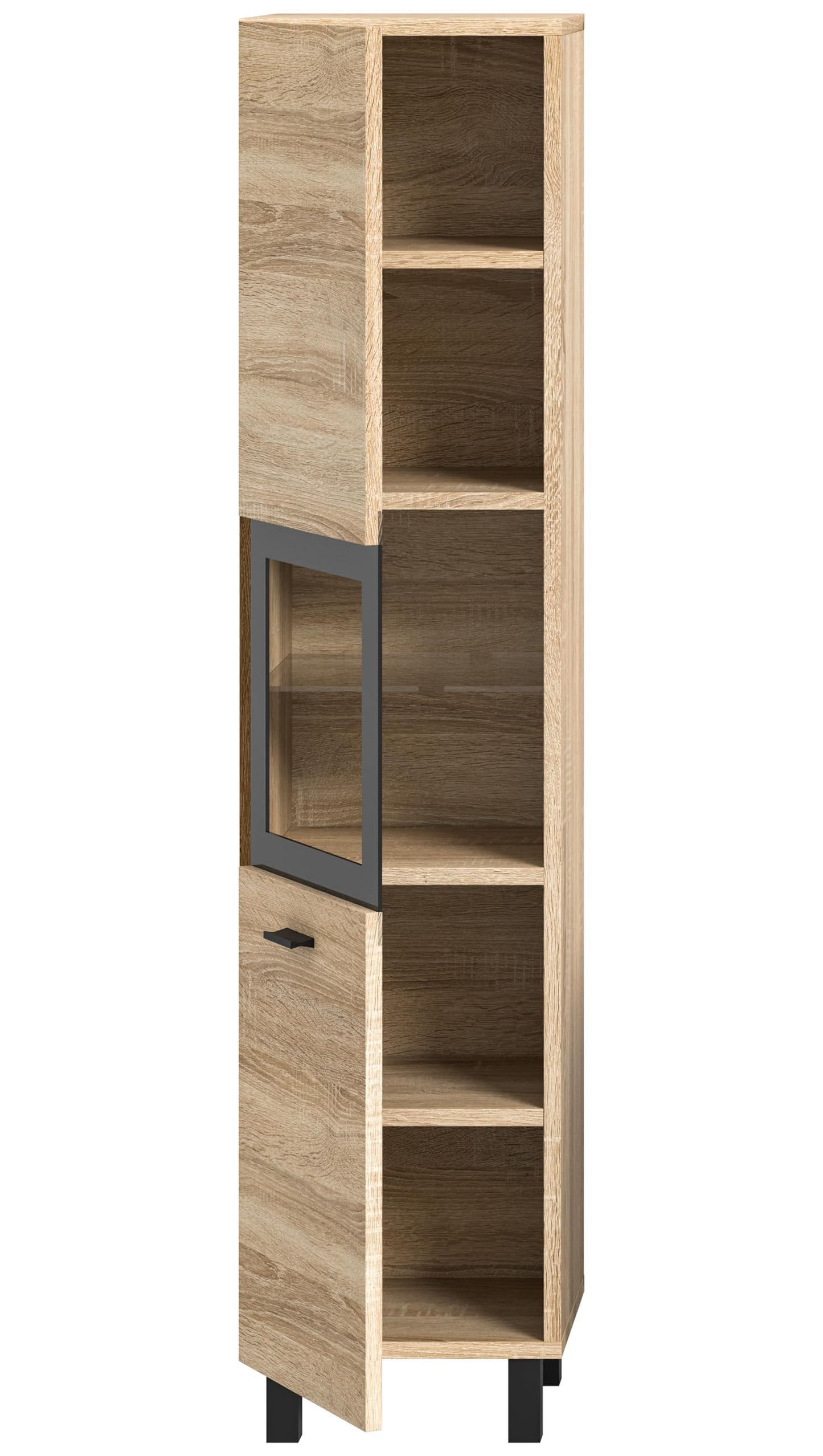 Boston Bathroom Cabinet, Standing Wall Cabinet, Hanging Cabinet, Wall Cabinet, Sonoma Oak Wood, Approx. 30 x 80 x 29 cm, Floor Standing/Hanging Mountable