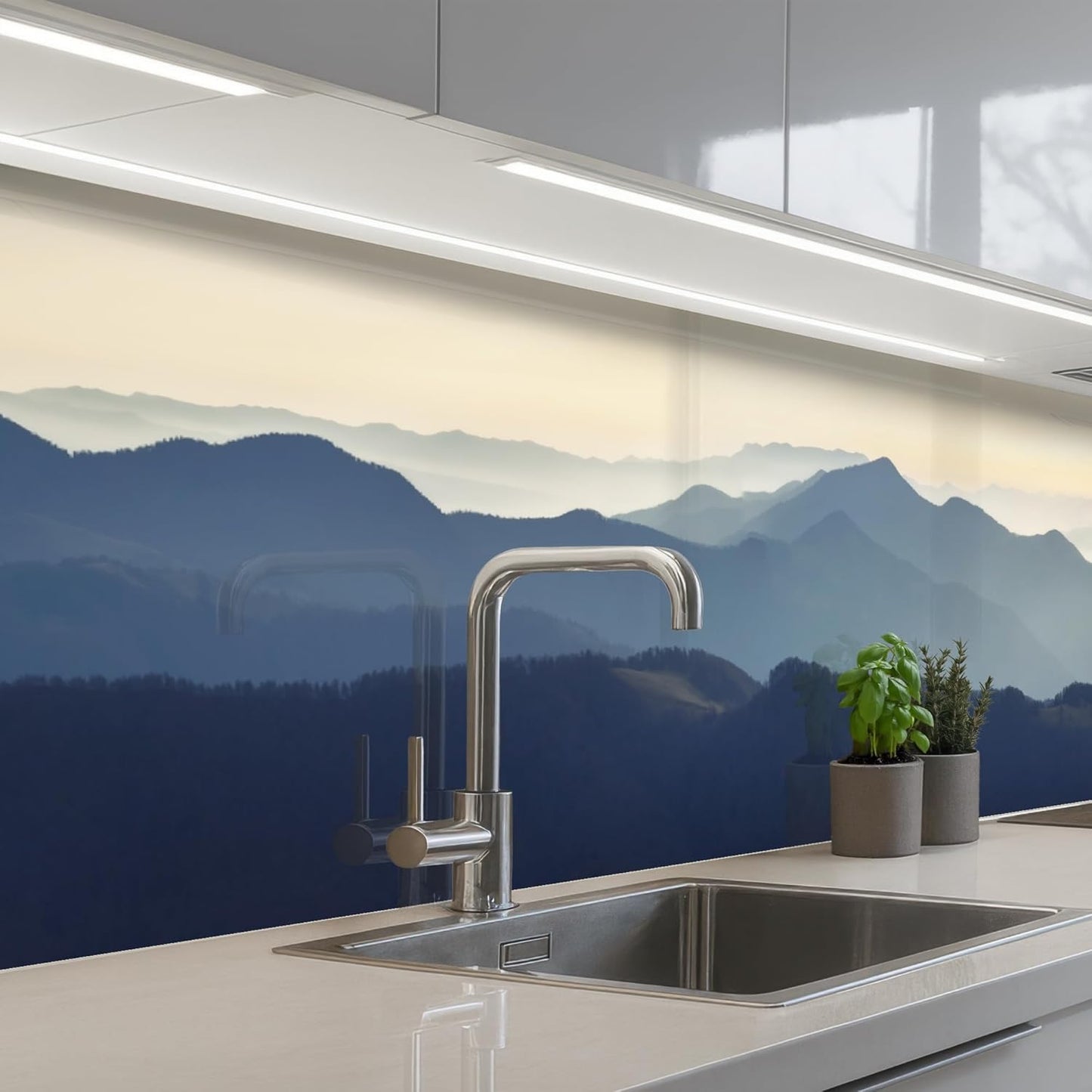 Splash Guard Kitchen Back Wall 60 x 80 cm Kitchen Washable Self-Adhesive Kitchen Wall Kitchen Front Kitchen Back Wall Protection Lavender - Purple - Flowers - Natural