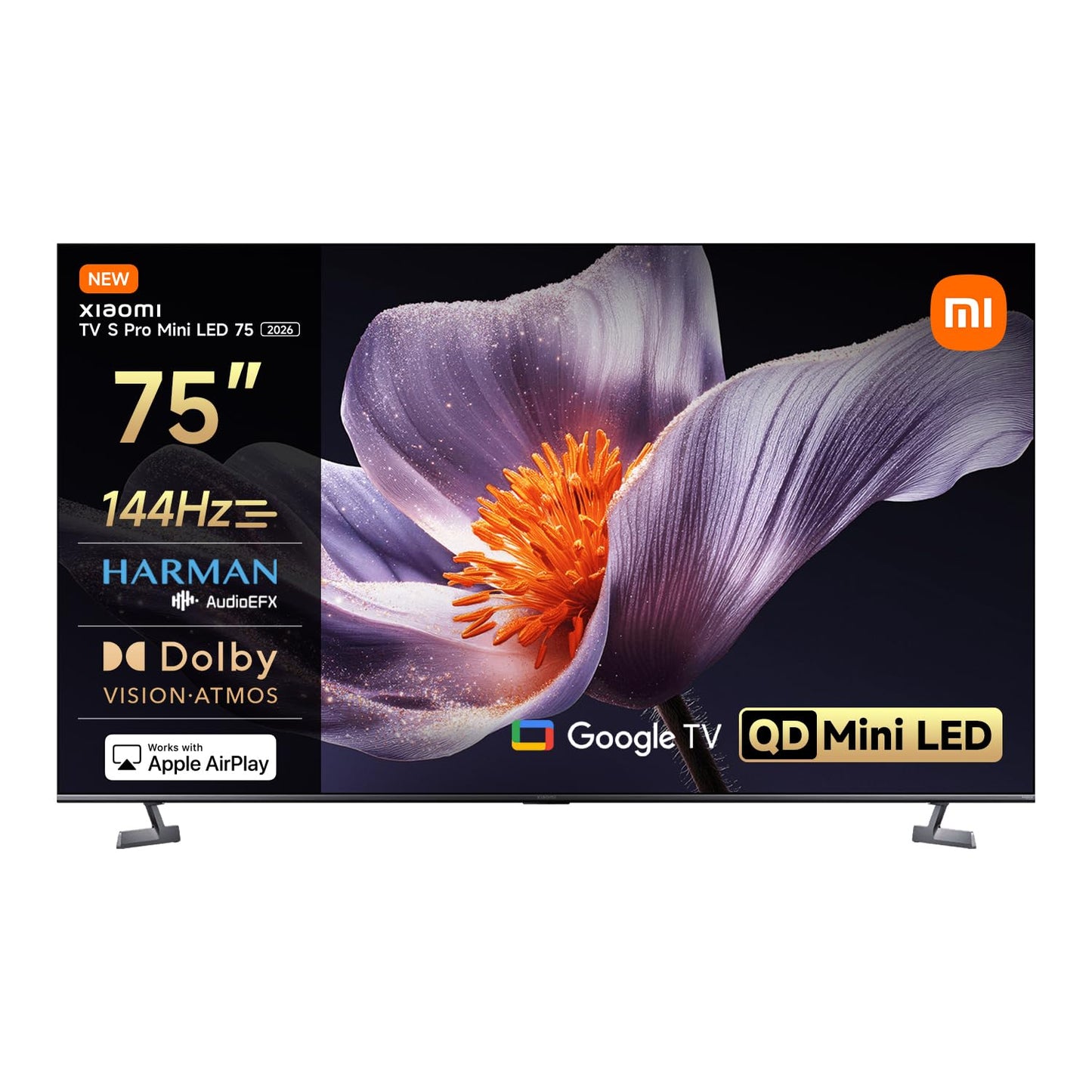 XIAOMI TV S Pro Mini LED 55, Smart TV, 4K QLED 144Hz Google TV, Dolby Vision, Dolby Atmos, HDR 10+, DTS-X, Harman AudioEFX, Triple Tuner, DVB-T2, Prime Video, Google Assistant, Airplay 2
