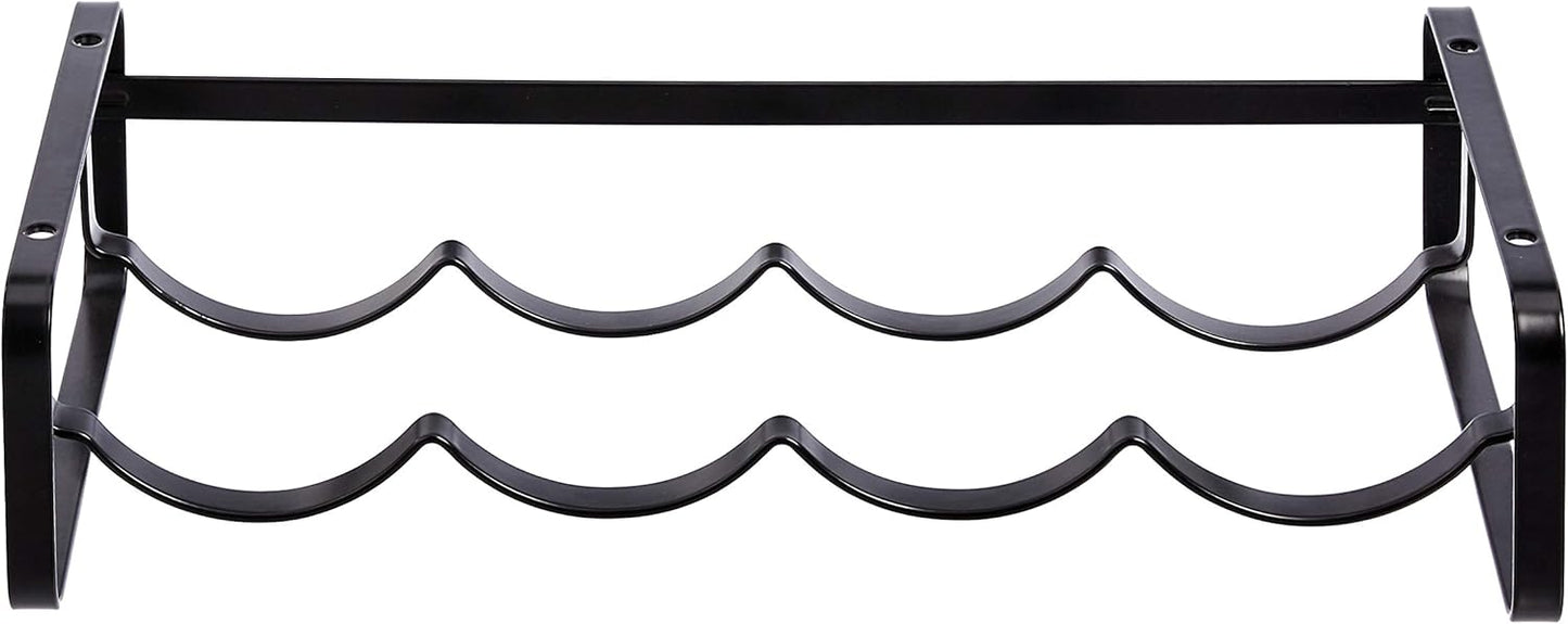 Amazon Basics Wine Rack Stackable Table Rack Black 40.01 x 9.5 x 19.99 cm