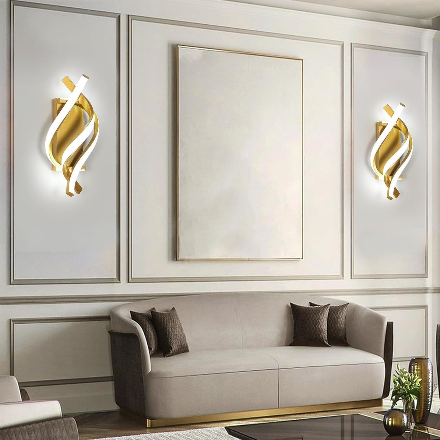 Comely Aluminium LED Wall Light Indoor Gold 22 W 2500 LM Modern Wall Light LED Wall Lighting Neutral Light 4500 K for Living Room Bedroom Hallway