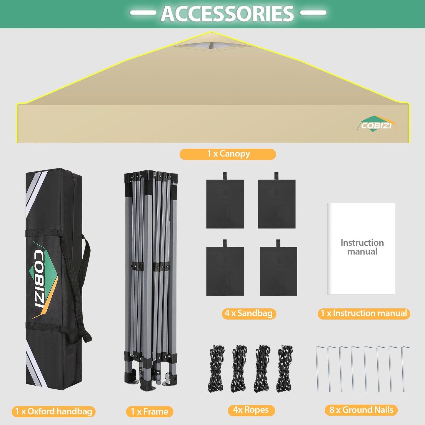 COBIZI Folding Gazebo Gazebo 3 x 6 Waterproof Winterproof Garden Gazebo Party Tent Pop Up Gazebo Foldable Tent with 6 Side Waves with Ventilation Openings, Sandbag for Market, Outdoor Event, Black