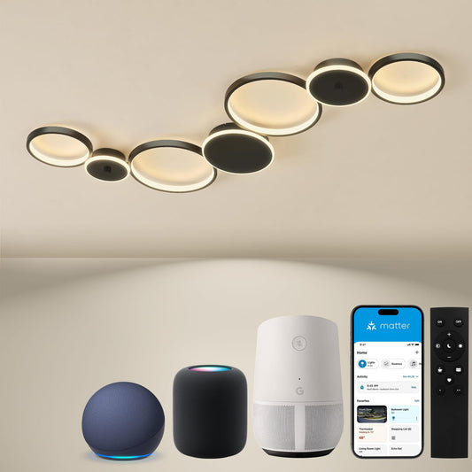 BAYHT Deckenleuchte LED Wohnzimmerlampe Weiße Runde LED Deckenlamp Dimmbar 62W 5300LM mit Fernbedienung 3000K-6500K Geeignet für Wohnzimmer, Deckenleuchte Schlafzimmer