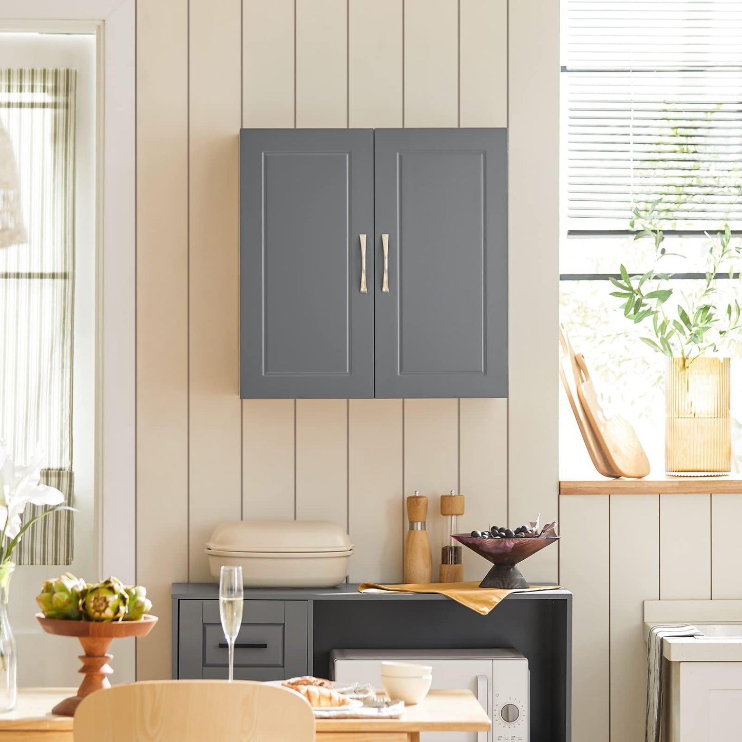 SoBuy® FRG231-W Wall Cupboard with Two Doors Bathroom Cupboard Kitchen Cabinet Medicine Cabinet White WHT Approx. 60 x 60 x 30 cm.