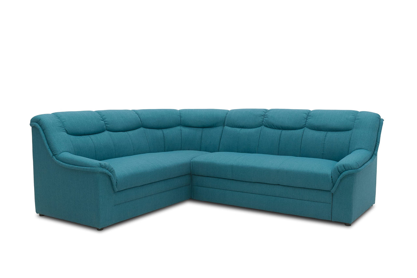 DOMO. collection Berlin Corner Sofa, Timeless Leather Corner Sofa with High-Quality Spring Core Padding, L-shaped Faux Leather, Couch 205 x 250 x 89 cm, Black
