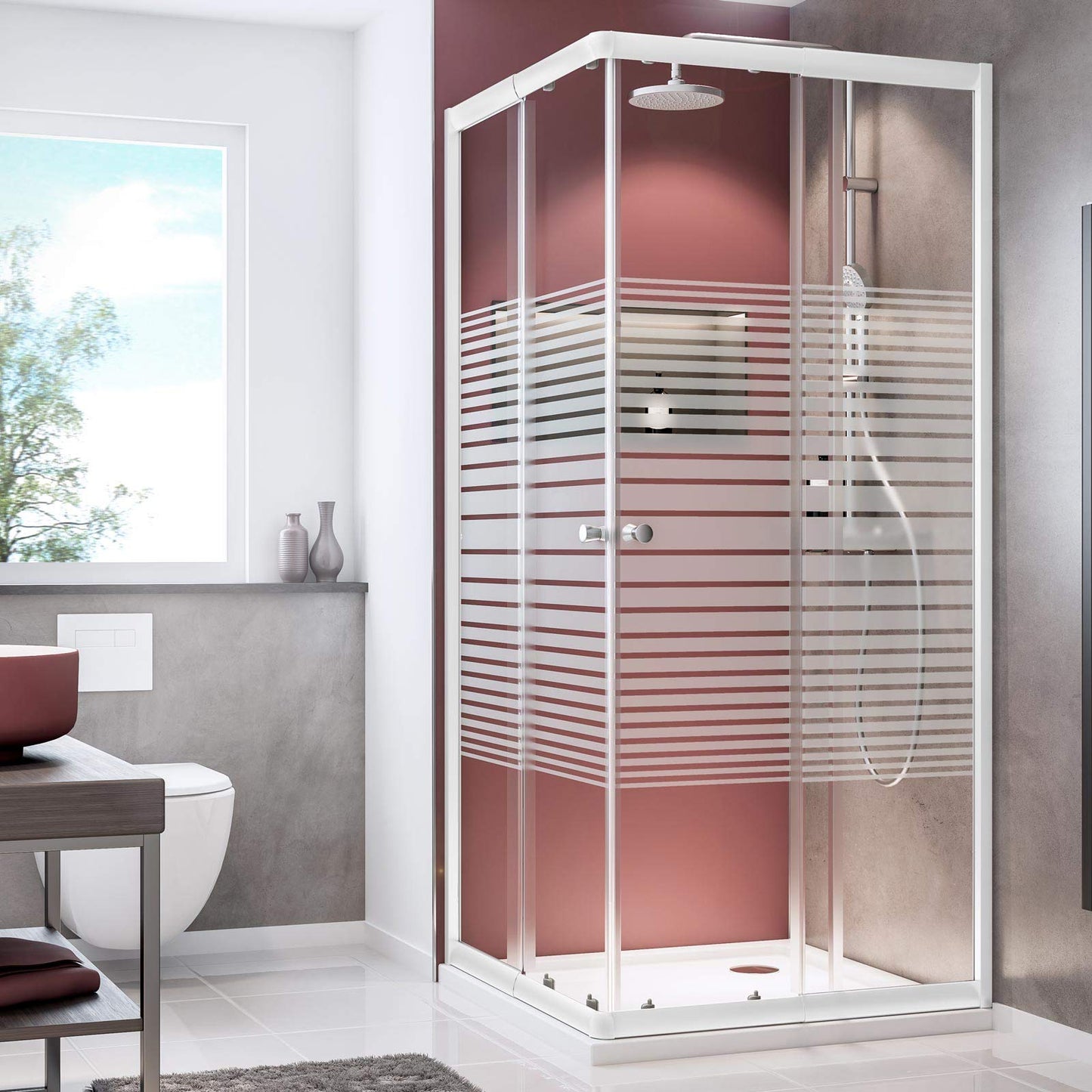 Shower Cubicle Sunny Corner Entry with Sliding Doors, 4060991057809