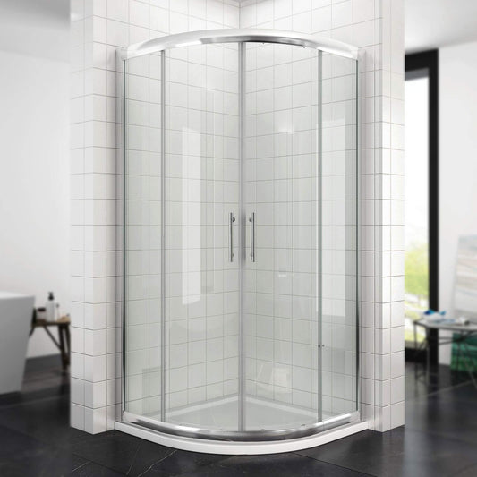 SONNI Shower Cubicle 80 x 80 Corner Entry, Round Shower with Frame Nano Glass for Easy Cleaning, Shower Enclosure Shower Door, Height 195 cm