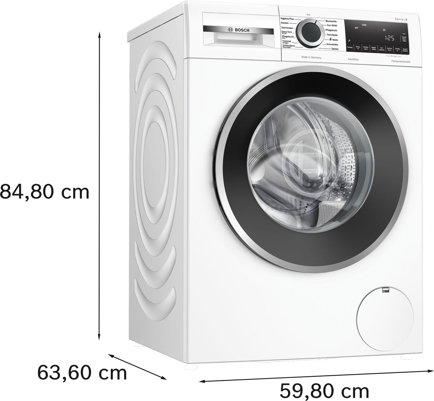 Bosch WUU28T70 Series 6, Washing Machine 8 kg, 1400 rpm, Undermountable, Quick Wash with SpeedPerfect, Refill Function, Hygiene Plus, Vario Drum, Quiet Thanks to EcoSilence Drive, LED Display, White