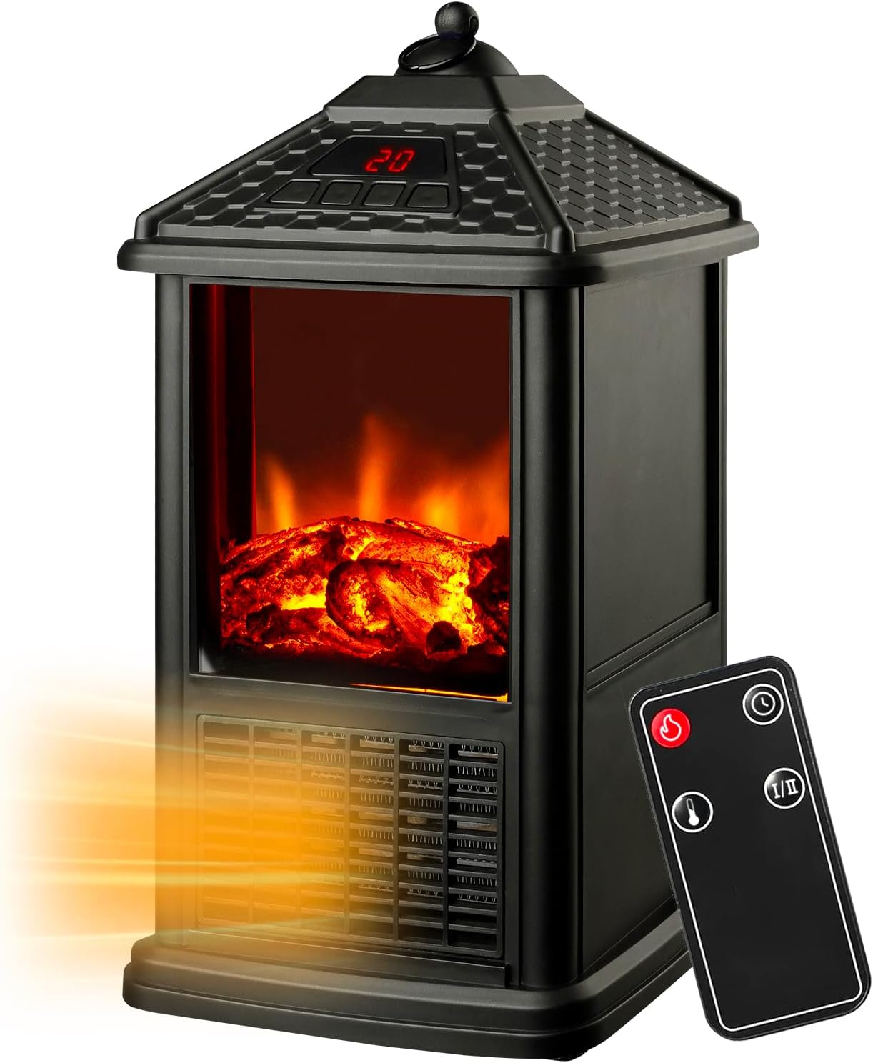 Avilia Electric Table Fireplace with Remote Control 1000 W - Programmable Timer up to 12 Hours and Remote Control - Elegant and Versatile Design Thanks to Its Dimensions 32 x 18.5 x 18.5 cm