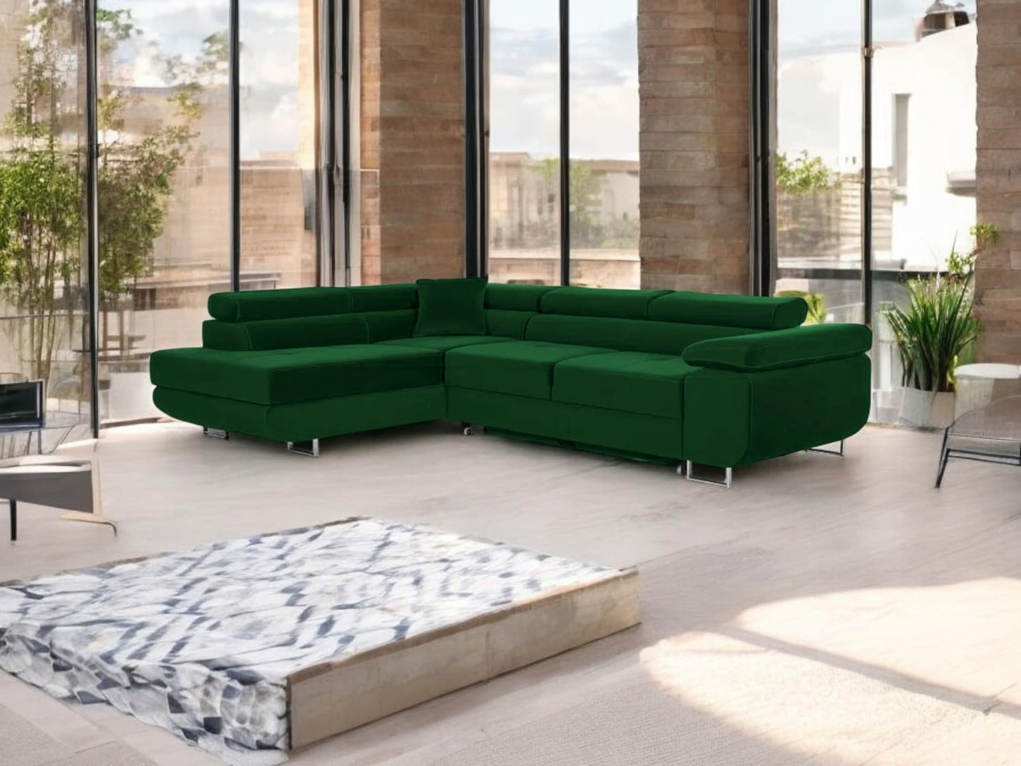 COMFORTINO FURNITURE Pasti L-Shaped Corner Sofa with Sleep Function