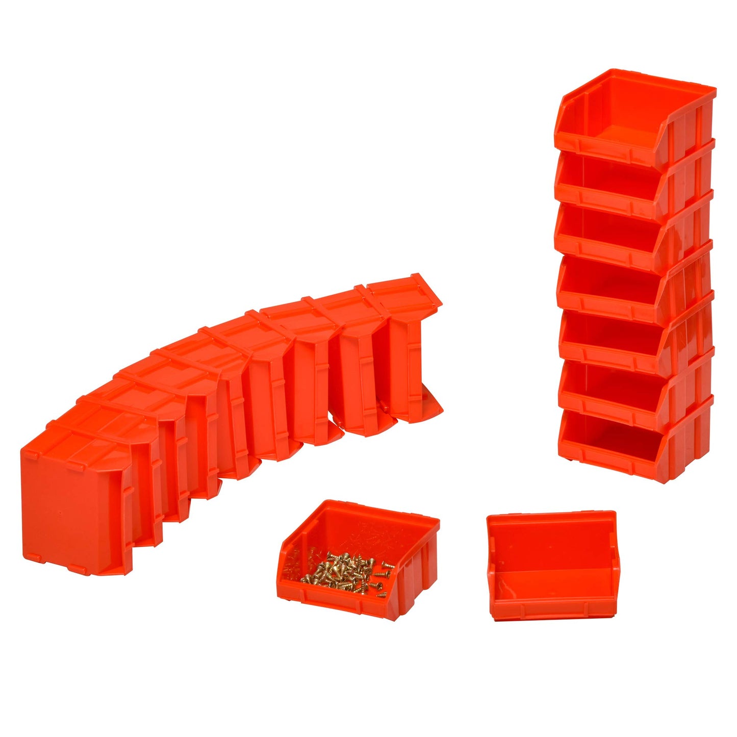 DURHAND Storage System Wall Shelf 37.5 x 63 cm Pack of 30 Stacking Boxes Storage Shelves in 2 Sizes Storage Boxes Workshop Shelving Red