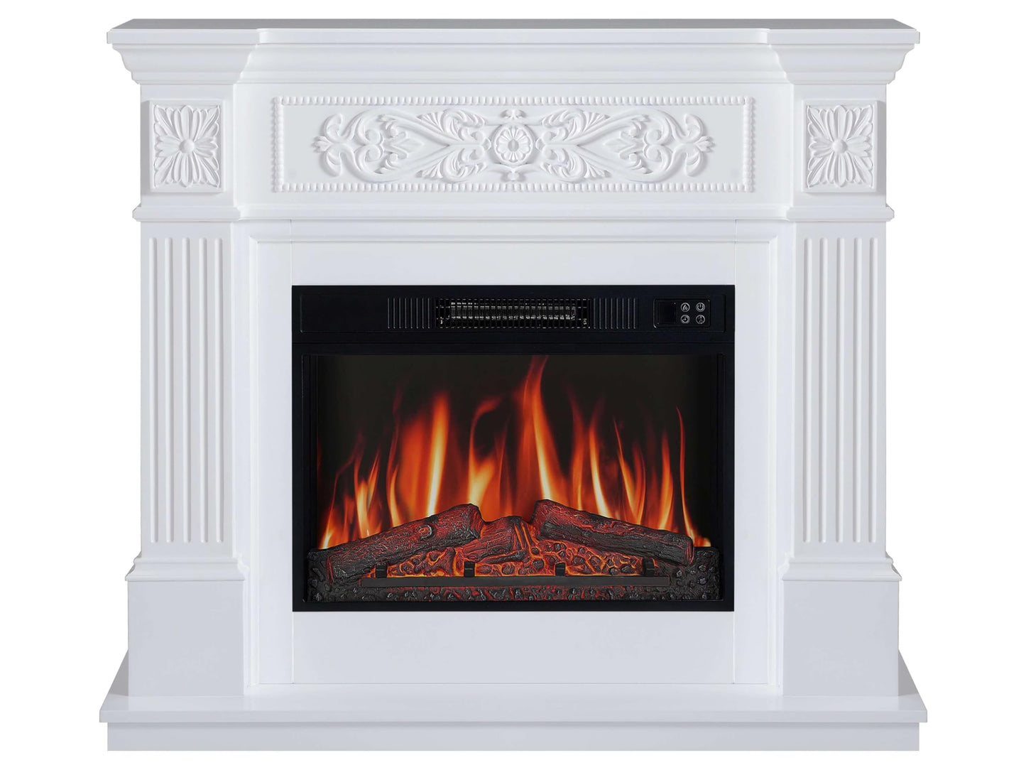 Toscana AF23BS Electric Fireplace with Heater 1800 W, Realistic 3D Flame Effect, LED Lighting, Remote Control, Timer, Thermostat, Crinkle Effect, MDF (Oak)