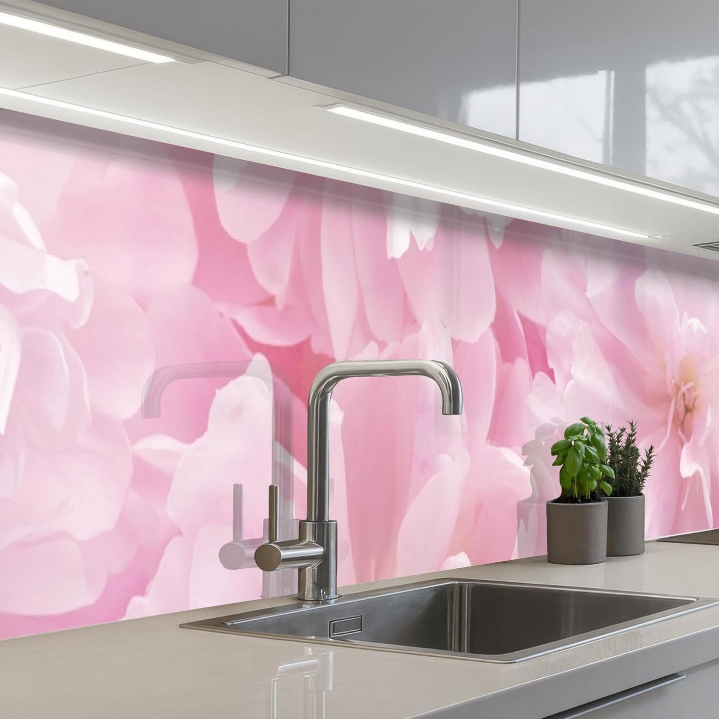 Splash Guard Kitchen Back Wall 60 x 80 cm Kitchen Washable Self-Adhesive Kitchen Wall Kitchen Front Kitchen Back Wall Protection Lavender - Purple - Flowers - Natural