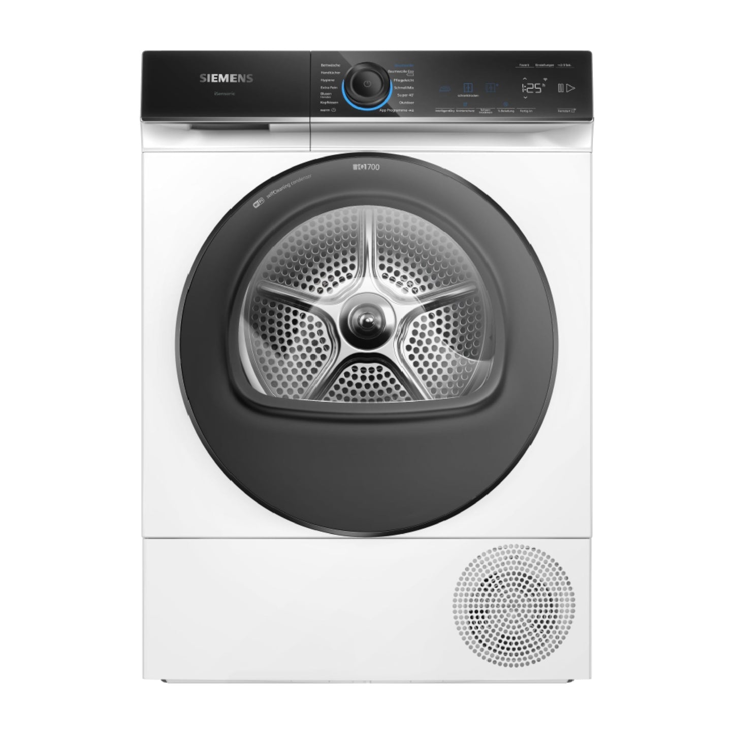 Siemens WR47B2C40 iQ700 Heat Pump Dryer, 9 kg, Self-Cleaning Condenser, AutoDry, Short Program 40 Inch, Refill Function, Reversing Drum, Half Load, LED Display, Touch Control