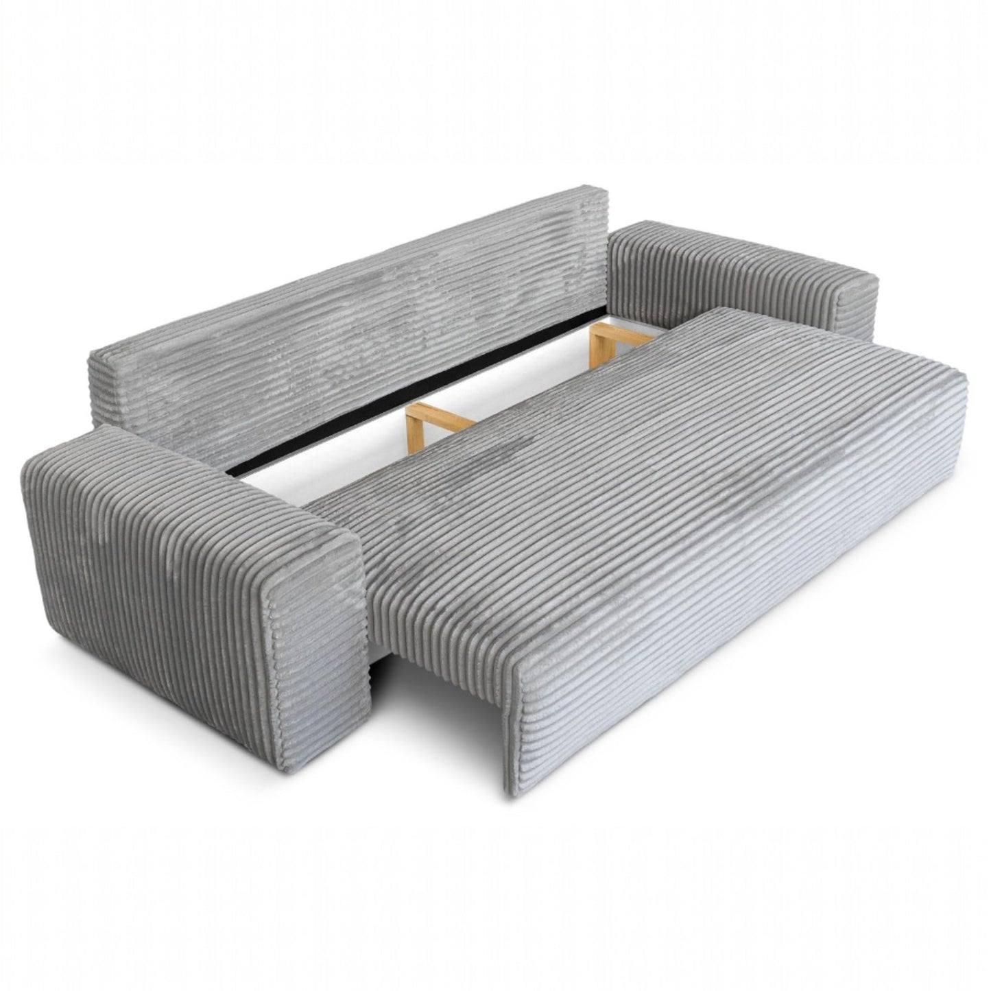 Cordo Sofa Bed 265 x 150 cm with Bed Box - Cord Sofa TILIA Wide Corduroy, SoftTouch Comfort, Nosage Spring, Removable Cushions, Easy Clean & Pet Friendly (Bronze)