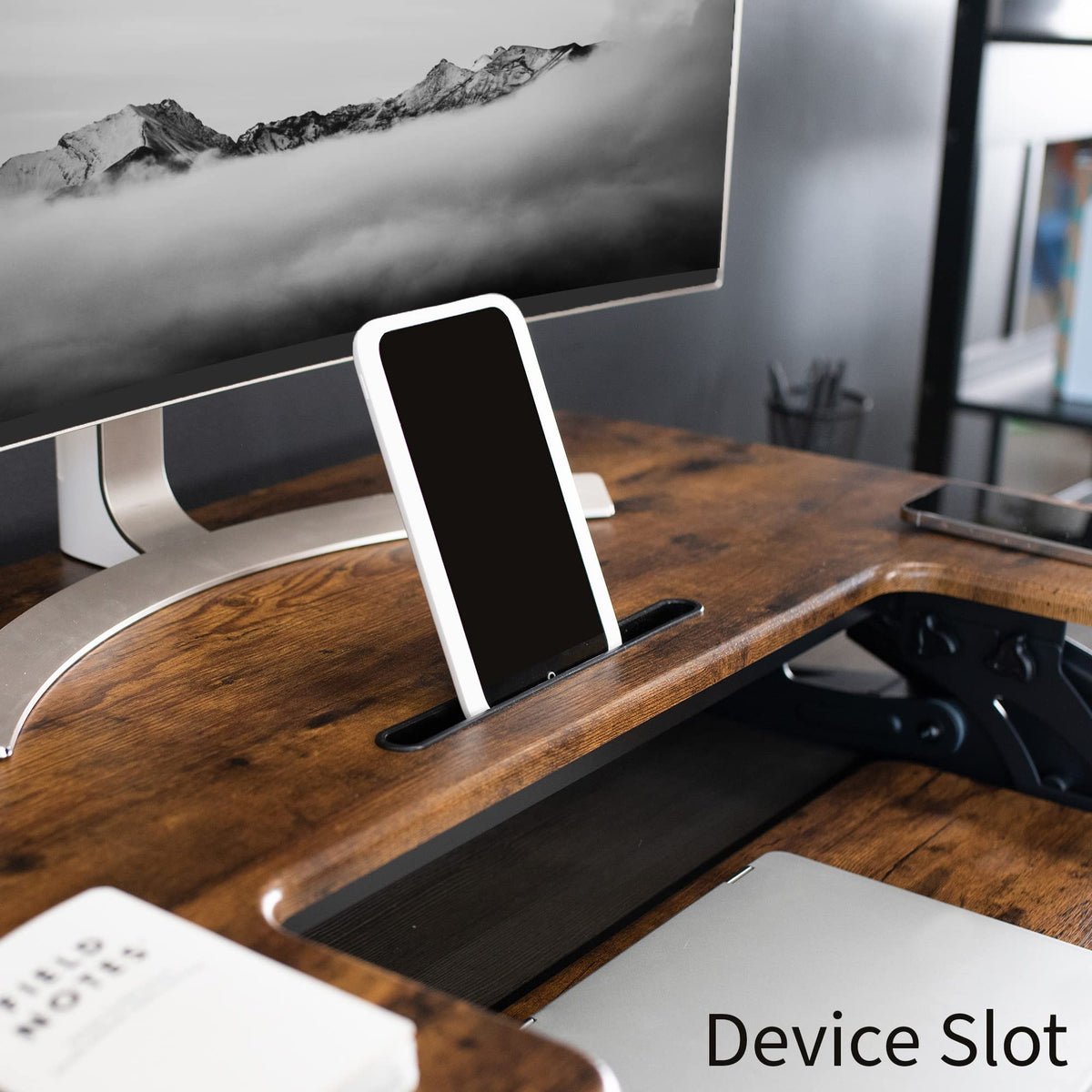 Vivo Black Height Adjustable 36" Stand up Desk Converter | Quick Sit to Stand Tabletop Monitor Riser (DESK-V000V)