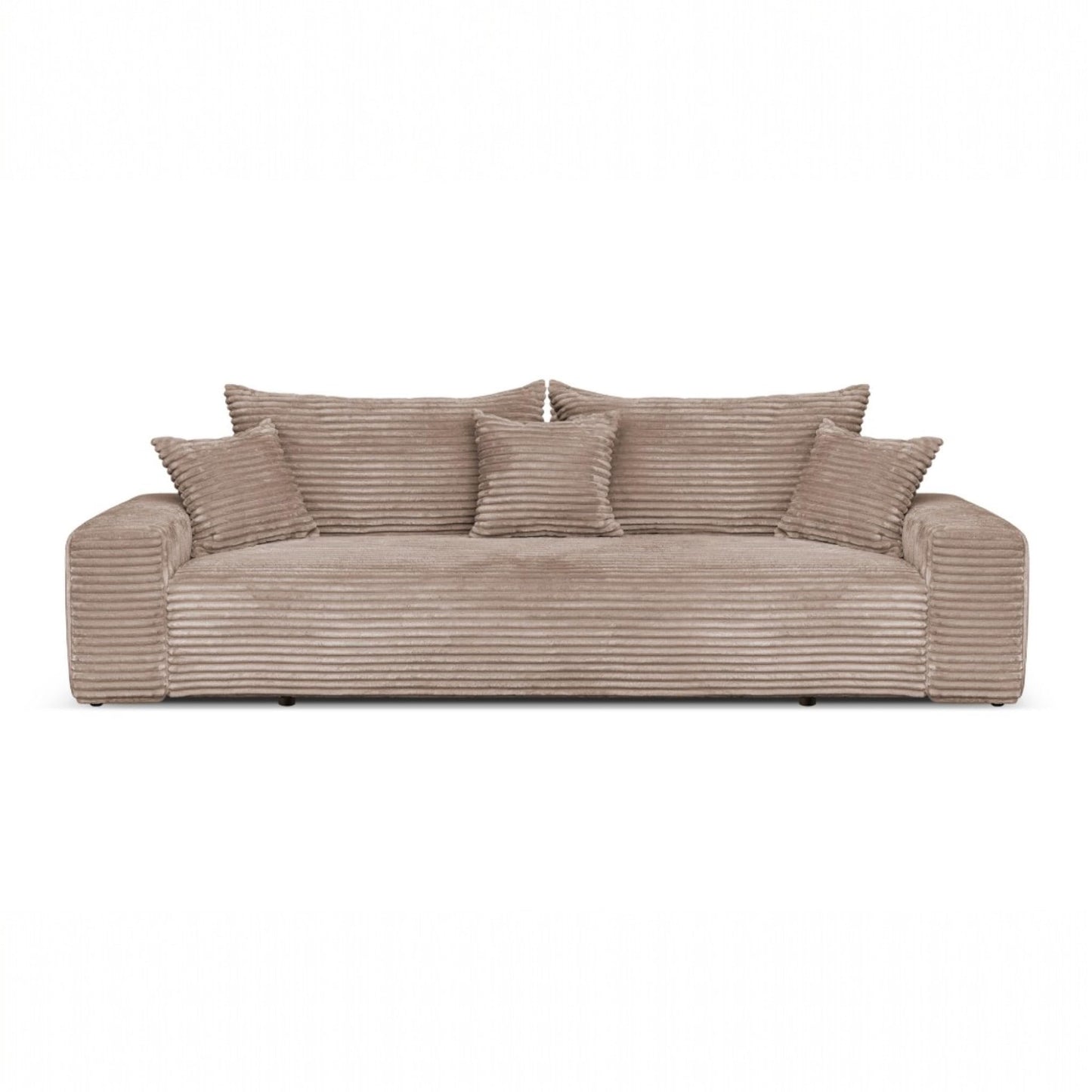 Cordo Sofa Bed 265 x 150 cm with Bed Box - Cord Sofa TILIA Wide Corduroy, SoftTouch Comfort, Nosage Spring, Removable Cushions, Easy Clean & Pet Friendly (Bronze)