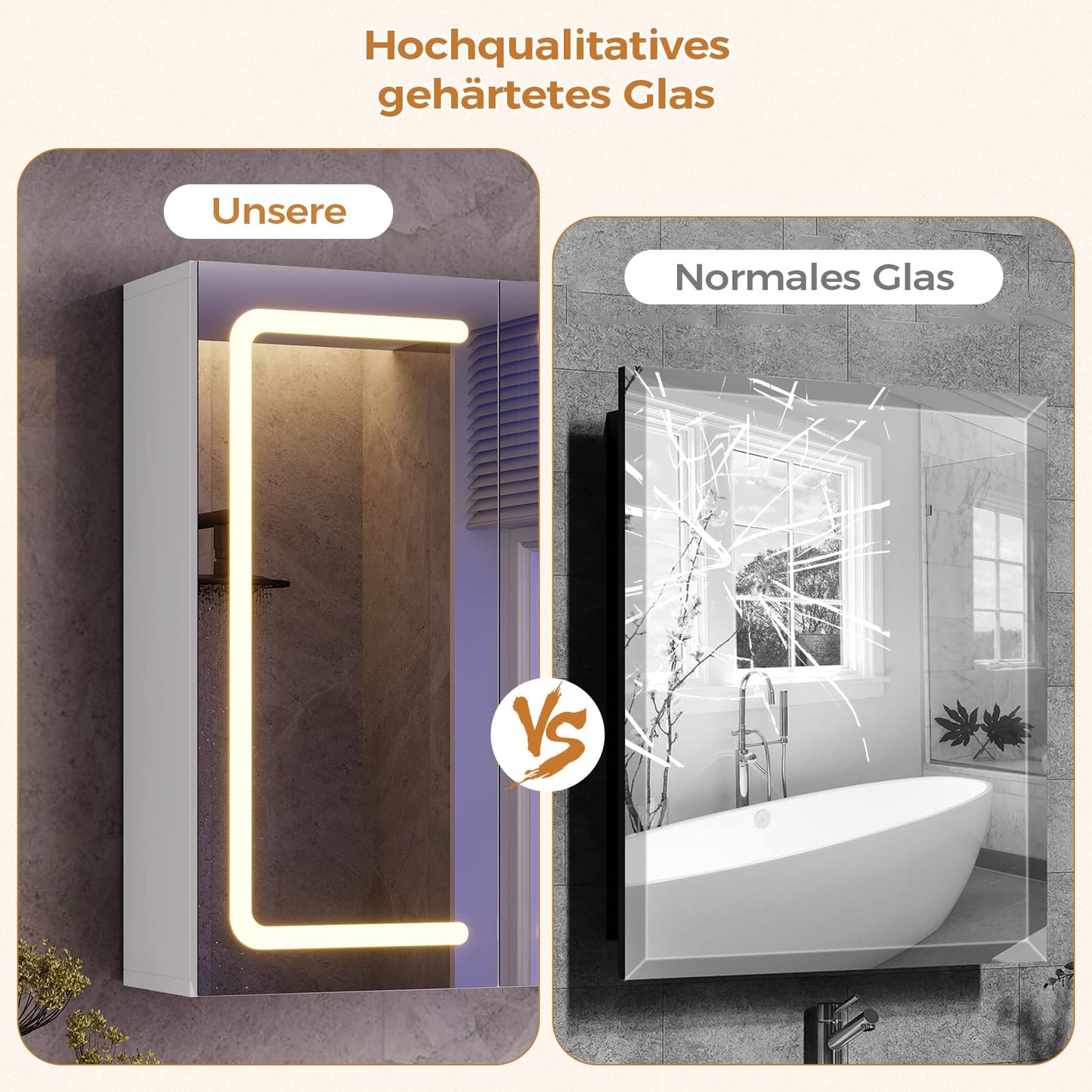 mojiasion Bathroom Mirror Cabinet 100 cm Wide with LED Lighting, Socket & 3 Colour Temperatures Dimmable Bathroom Cabinet with Touch Sensor 60 x 100 x 16 cm (H x W x D) Mirror + 3 Adjustable Shelves