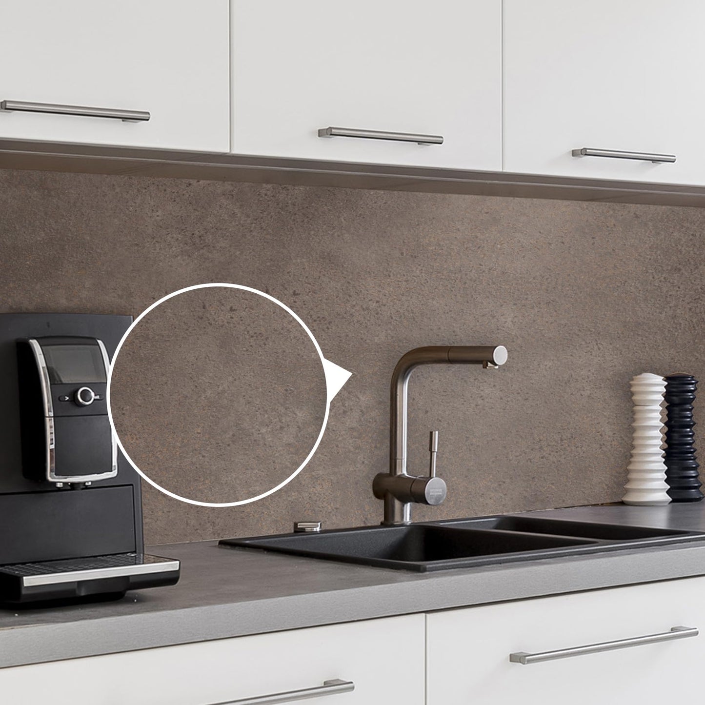 WALLando Premium Kitchen Splashback, Custom Size - Easy to Fit PVC Wall Cladding for Kitchen - Heat Resistant Plastic Panel Splash Guard - White