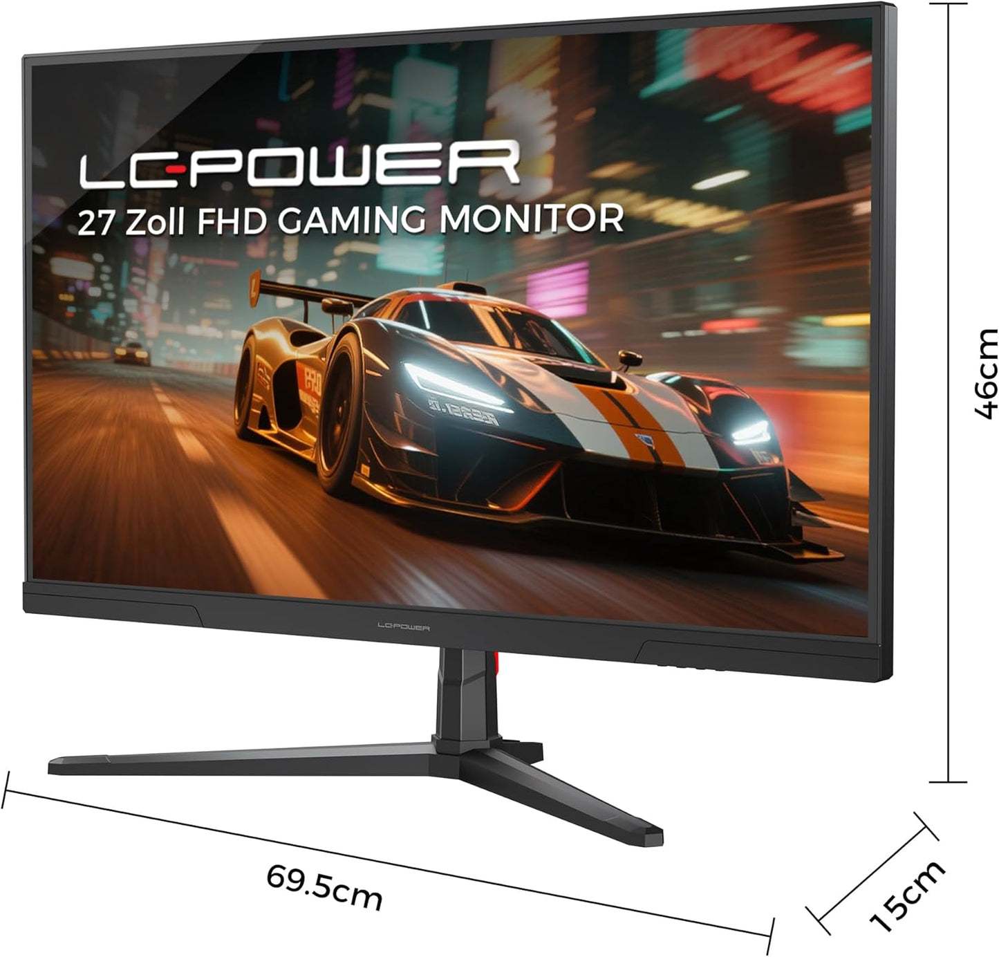 LC-POWER FHD Curved Monitor 32 Zoll, 165 Hz, 1920x1080, 1ms, 1500R und Freesync mit G-Sync-Kompatibilit, HDMI & DP, VESA, LC-M32-FHD-165-C-A