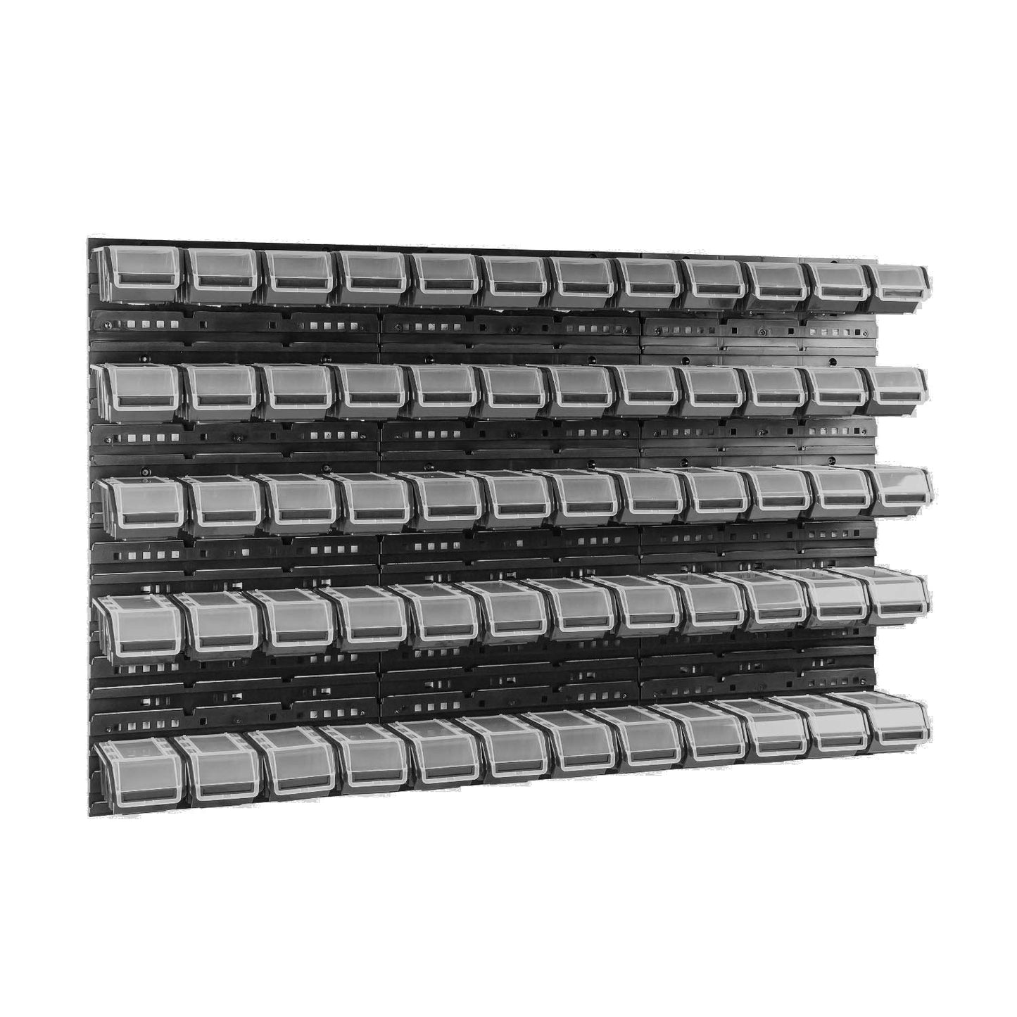 Box with Lid + Wall Shelf 120 x 80 cm Stacking Boxes Storage System Pack of 56
