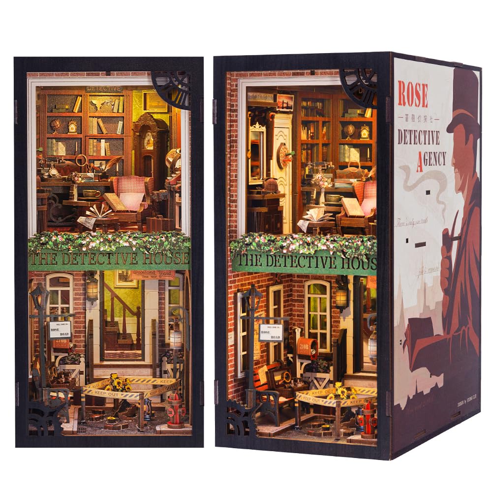 CUTEBEE Book Nook Kit – DIY Puppenhaus Häuser, Miniatur Haus Selber Bauen für Erwachsene, 3D-Holzpuzzle & Buchstütze | Kreatives Set für Bücherregal Dekor | Geschenk,199 PCS (Champs-Élysées Florist)