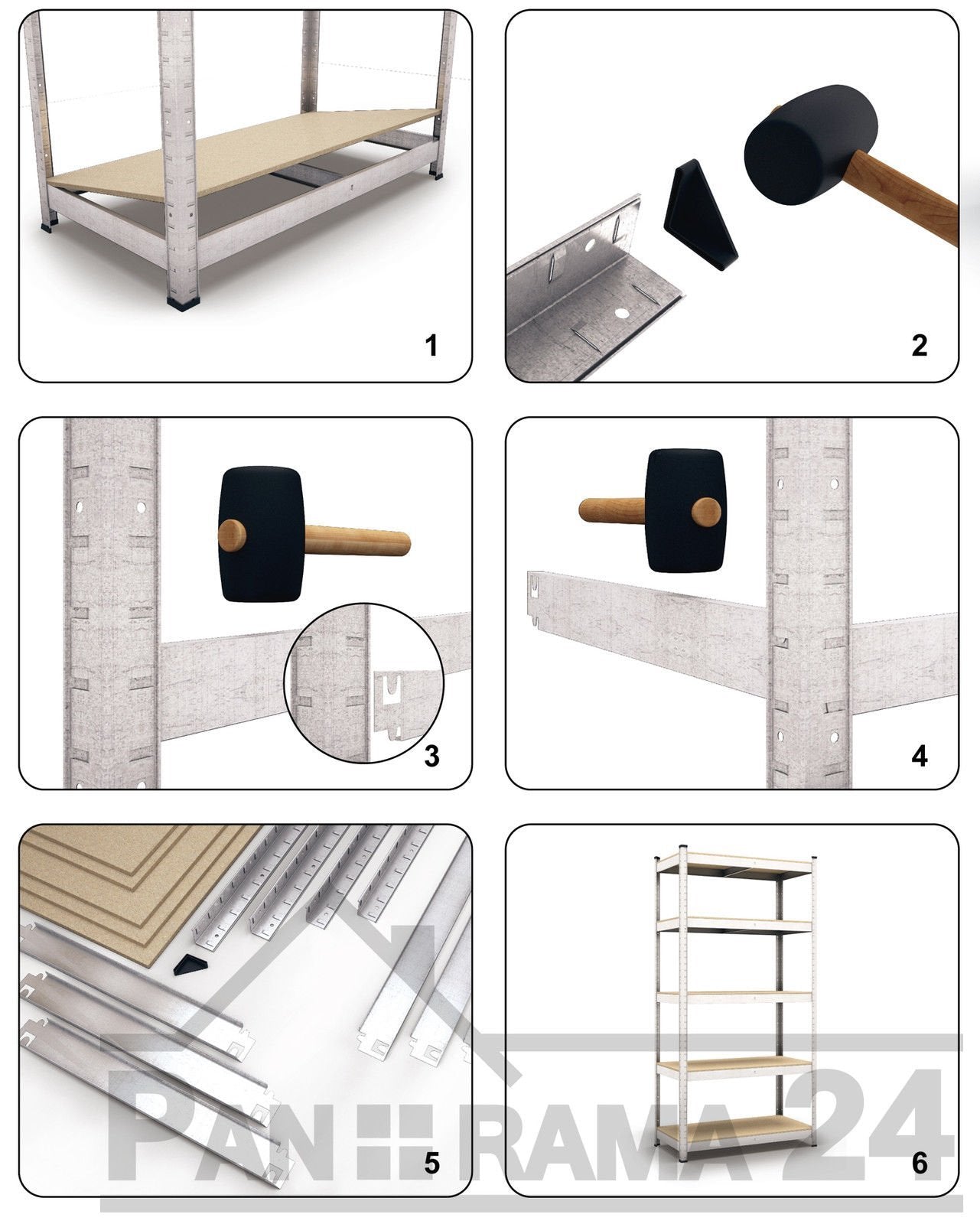 Storage Rack Zinc-Plated Capacity up to 350 kg Dimensions Shelf Rack Cellar / Workshop Shelving, Heavy Duty, 170 x 80 x 30 cm