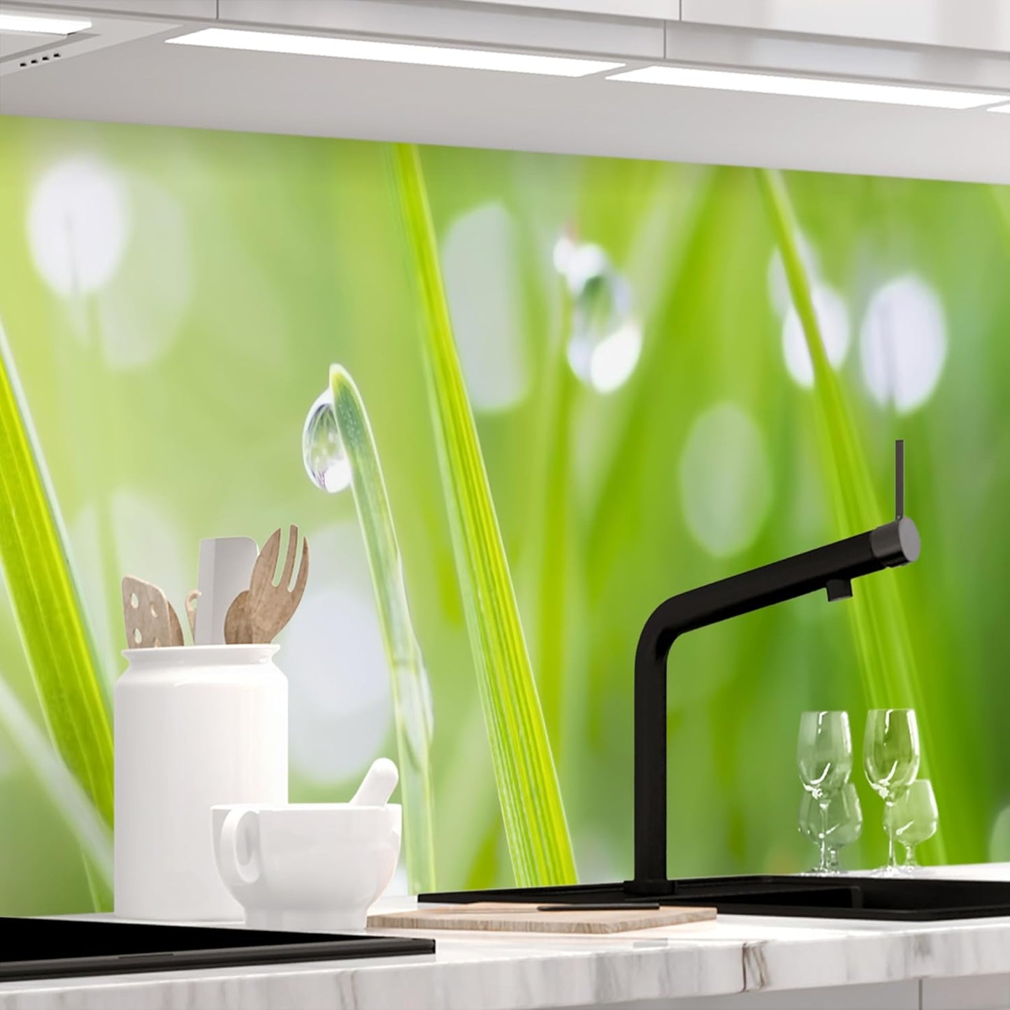 Stickerprofis Kitchen Splashback, High Gloss, Self-Adhesive, 20 Grey, 1.8 mm, Hard Plastic, for All Surfaces, Splash Guard, Premium, 60 x 220 cm