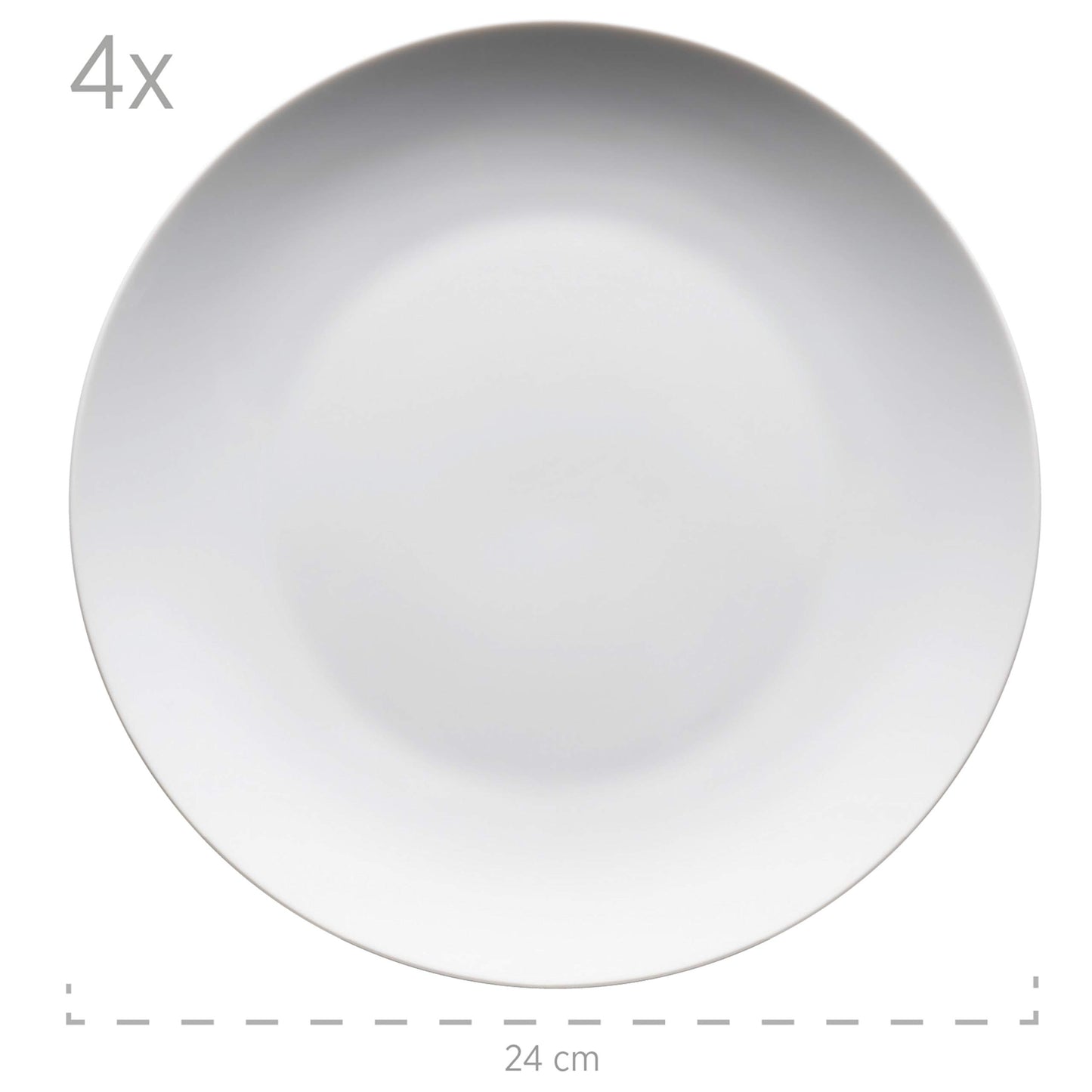 MÄSER 931523 Barca Geschirr-Set für 6 Personen, 30-tlg. Kombiservice, Porzellan, Weiß