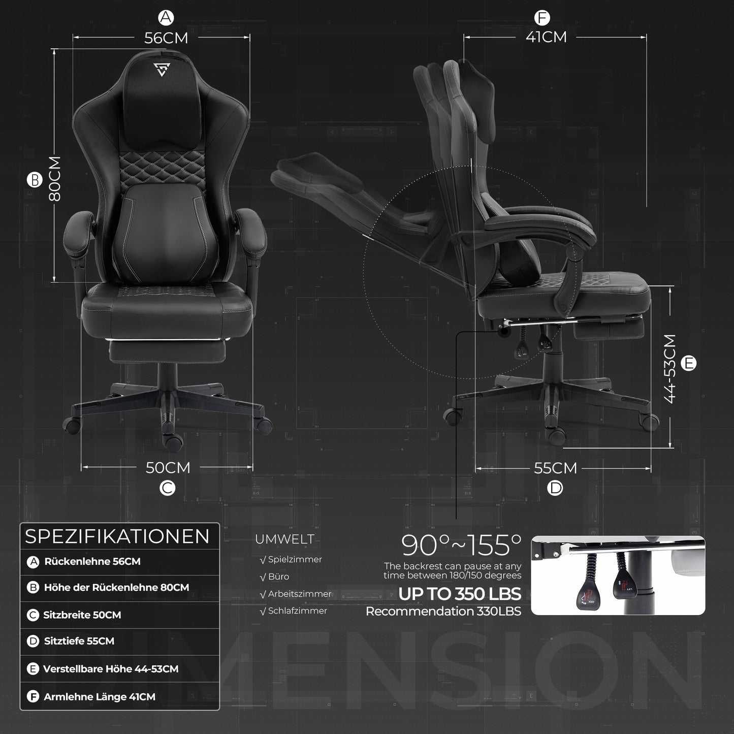 Vigosit Gaming Chair with Heated Massage Lumbar Support, Fabric Gamer Chair with Bag Spring Cushion and Footrest, Horse and High Gamer 150 kg Load Capacity (Pale Pink)