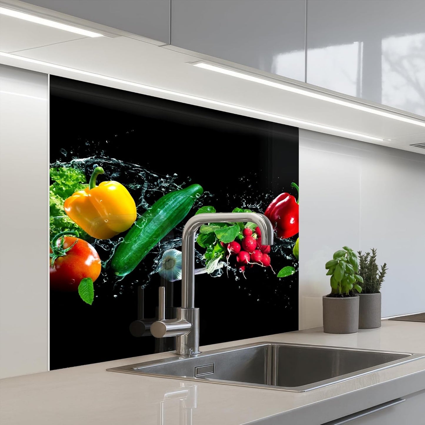 Splash Guard Kitchen Back Wall 60 x 80 cm Kitchen Washable Self-Adhesive Kitchen Wall Kitchen Front Kitchen Back Wall Protection Lavender - Purple - Flowers - Natural