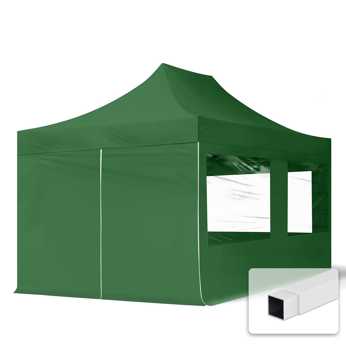 TOOLPORT 3 x 6 m Folding Gazebo Party Tent Gazebo Steel 30 mm 4 Side Panels Panoramic Window Cream