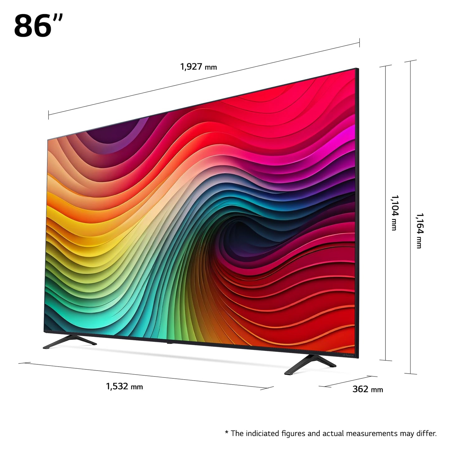 LG 65NANO81T6A TV 65 Inch (165 cm) NanoCell TV (α5 Gen7 4K AI Processor, webOS 24, HDR10, up to 60Hz) [Model Year 2024]