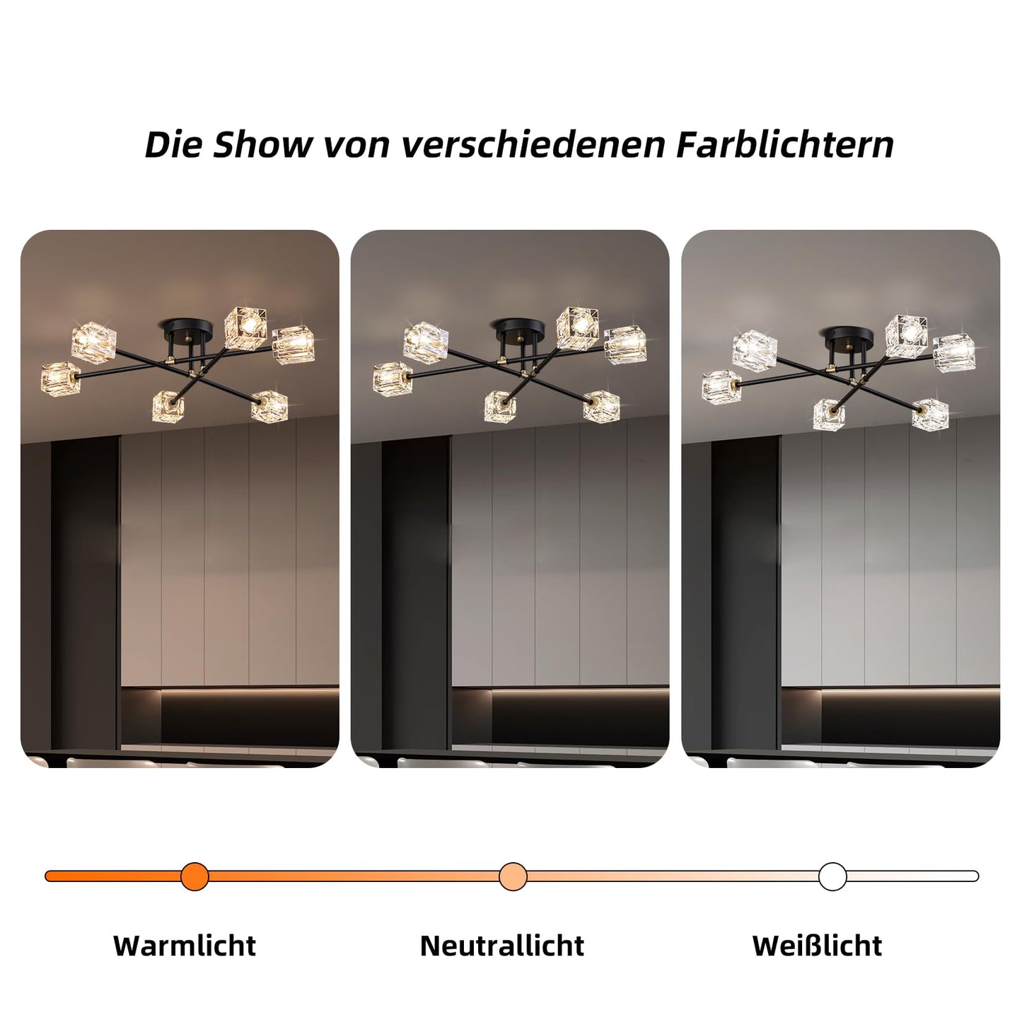 JUJUQI Moderne Kristall-Kronleuchter,Gold Hängeleuchte, K9 quadratischer Kristall Häengelampe mit 8 Lichtern,Würfel-Schirm, hängende Deckenleuchte für Esszimmer, Schlafzimmer, Wohnzimmer