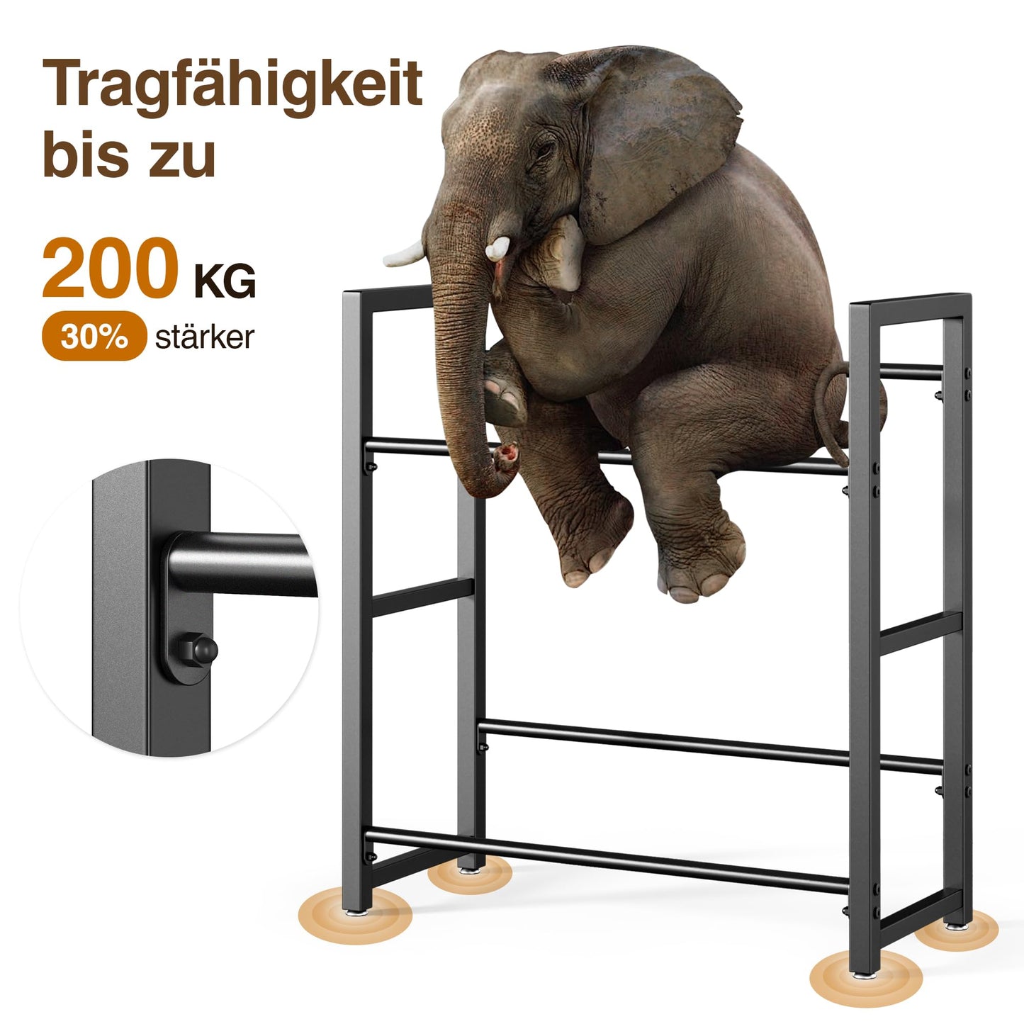 Getränkekistenregal für 3 Getränkekisten - Schwarz Metall Getränkeregal, Stabil & Platzsparend Kistenregal mit 3 Ebenen für Bier, Obst, Gemüse, Wasser - Für Wohnzimmer, Küche & Keller