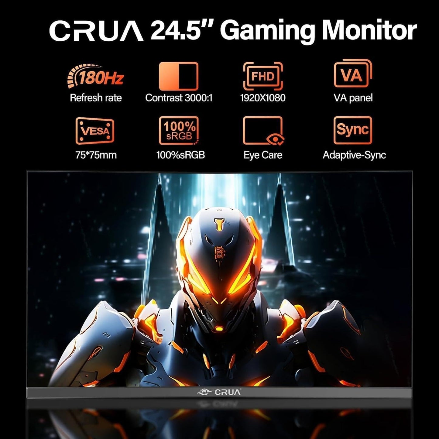32 Zoll Curved Gaming Monitor, 1K Full HD 1080P (1920x1080), 240Hz, 1ms, 1500R, AdaptiveSync, DCI-P3 90%, SRGB100%, Eye Care