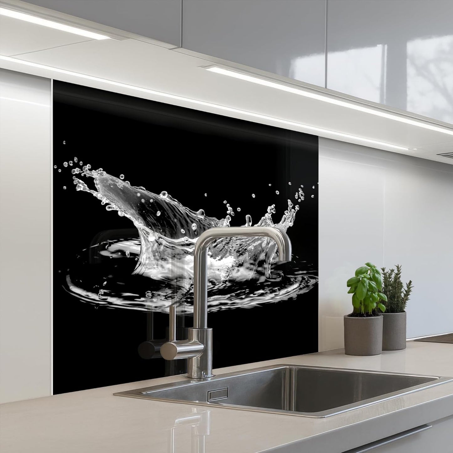 Splash Guard Kitchen Back Wall 60 x 80 cm Kitchen Washable Self-Adhesive Kitchen Wall Kitchen Front Kitchen Back Wall Protection Lavender - Purple - Flowers - Natural