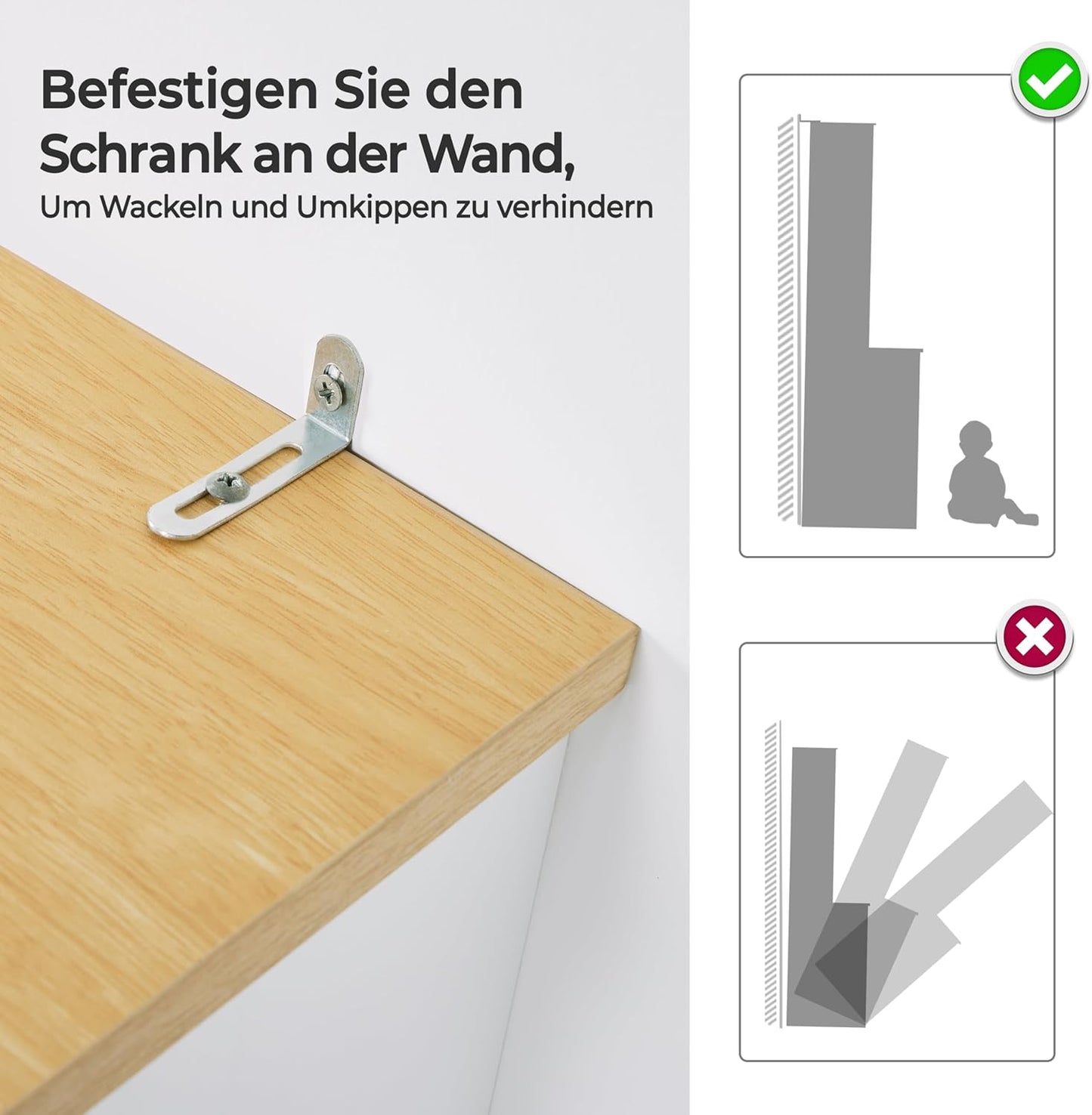 Yaheetech Kitchen Cabinet, Tall Cabinet with Cabinet, Multi-Purpose Cabinet with Adjustable Shelves, Storage Cabinet with Glass Doors, Cupboard with Open Shelves, White